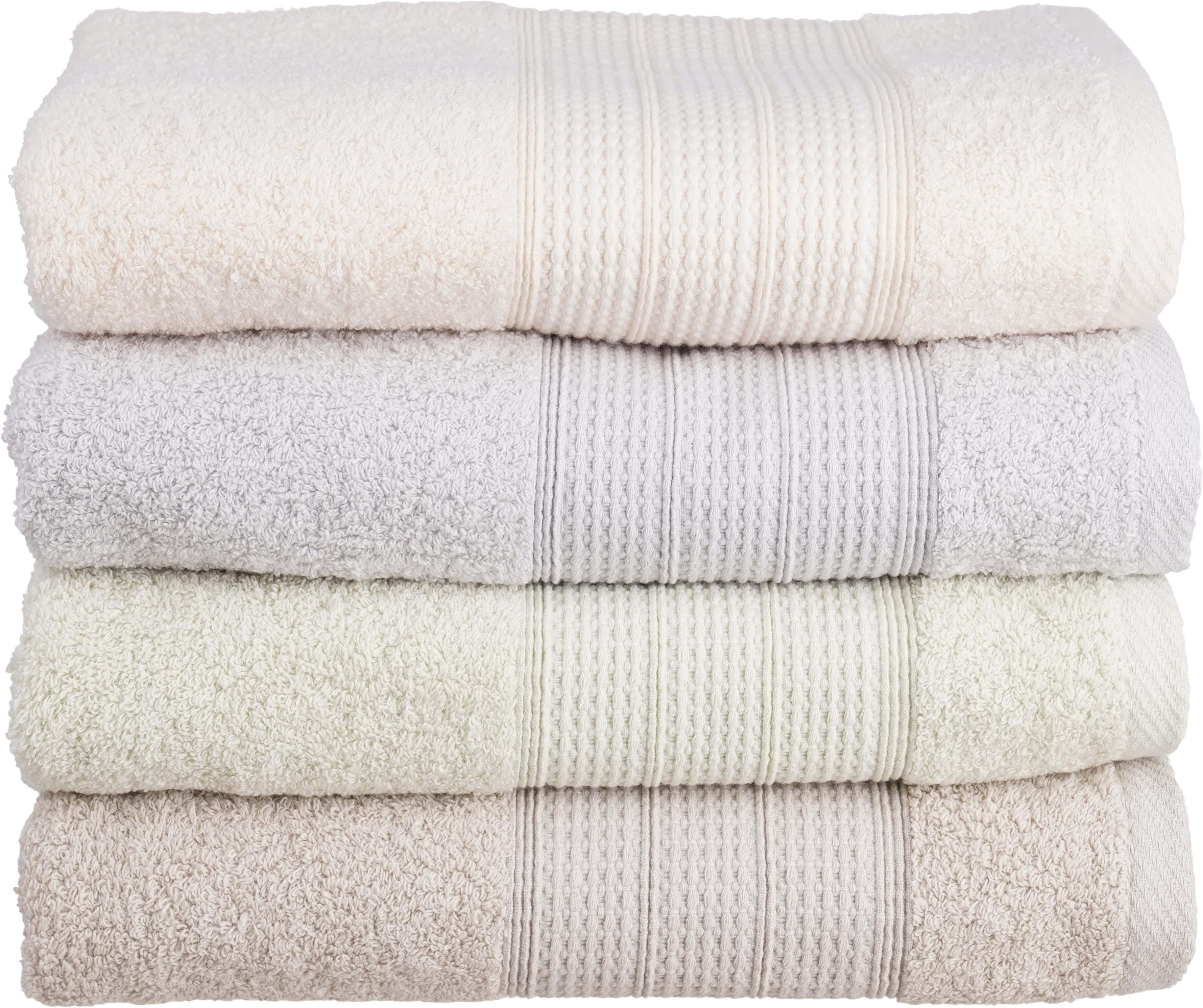 EL KHERGAWY Jacquard Cotton Towel Set, 4 Pieces, 60×120 cm, Approximately 360 grm - Multicolor