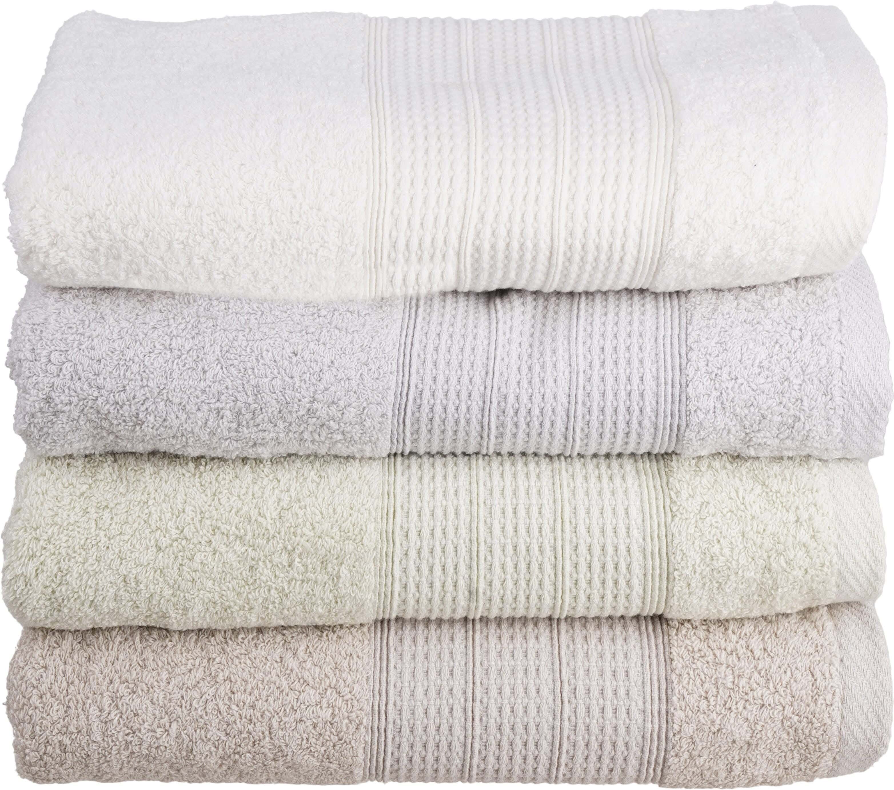 EL KHERGAWY Jacquard Cotton Towel Set, 4 Pieces, 60×120 cm, Approximately 360 grm - Multicolor