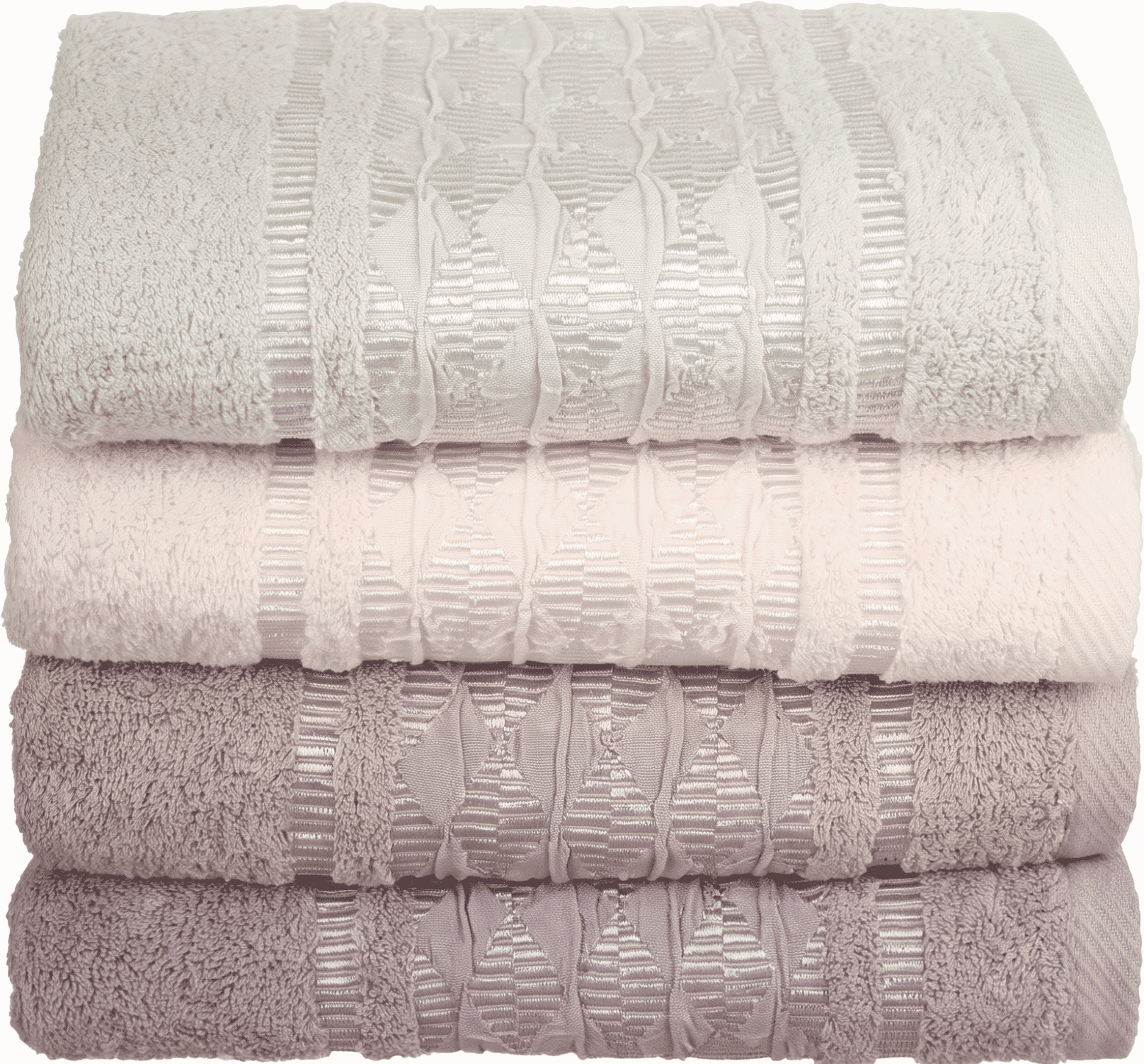 El Khergawy Jacquard Cotton Towel Set, 4 pieces, 60x120 cm, approx. 360 grm – Multicolor