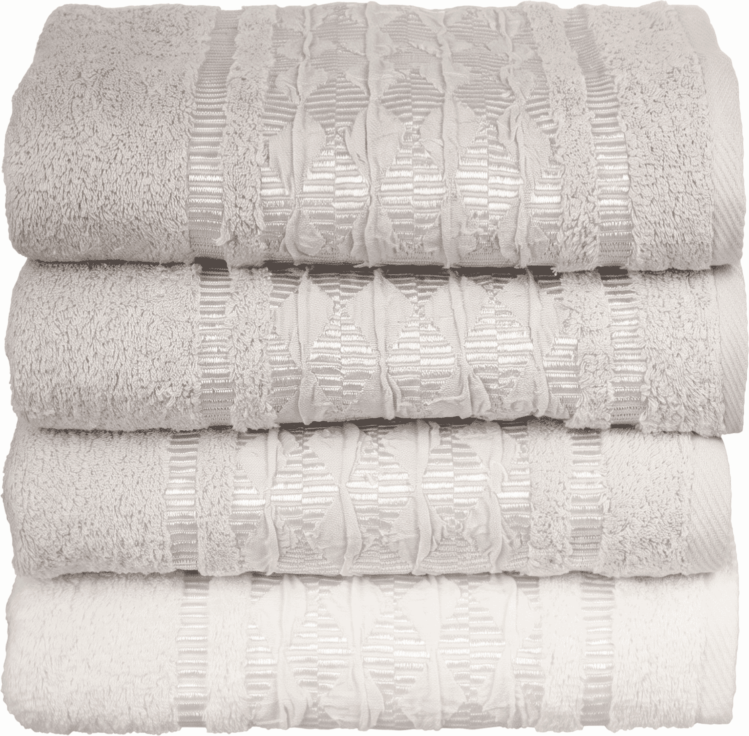 El Khergawy Jacquard Cotton Towel Set, 4 pieces, 60x120 cm, approx. 360 grm – Multicolor