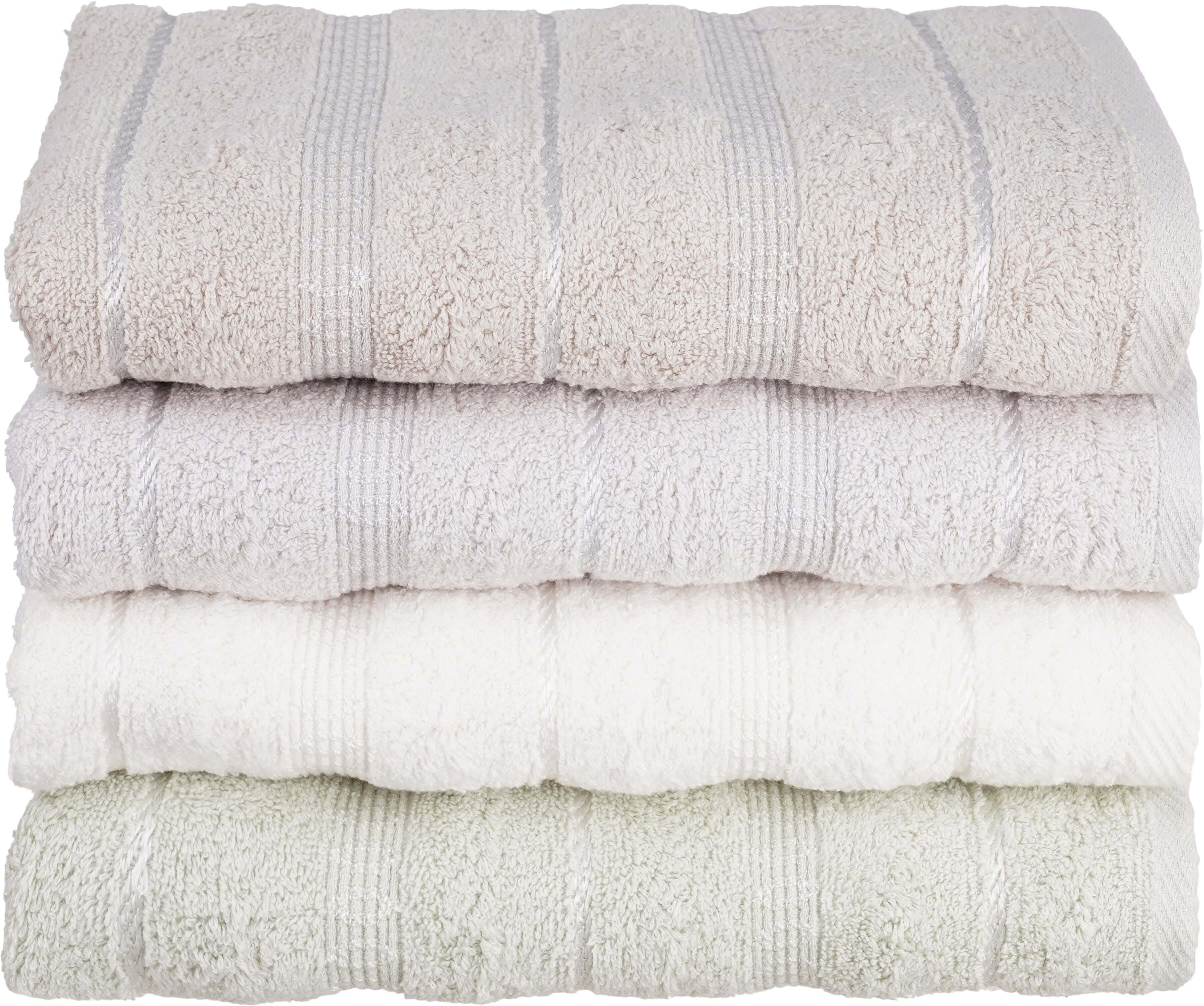 EL KHERGAWY Jacquard Cotton Towel Set, 4 Pieces, 60×120 cm, Approximately 360 grm - Multicolor