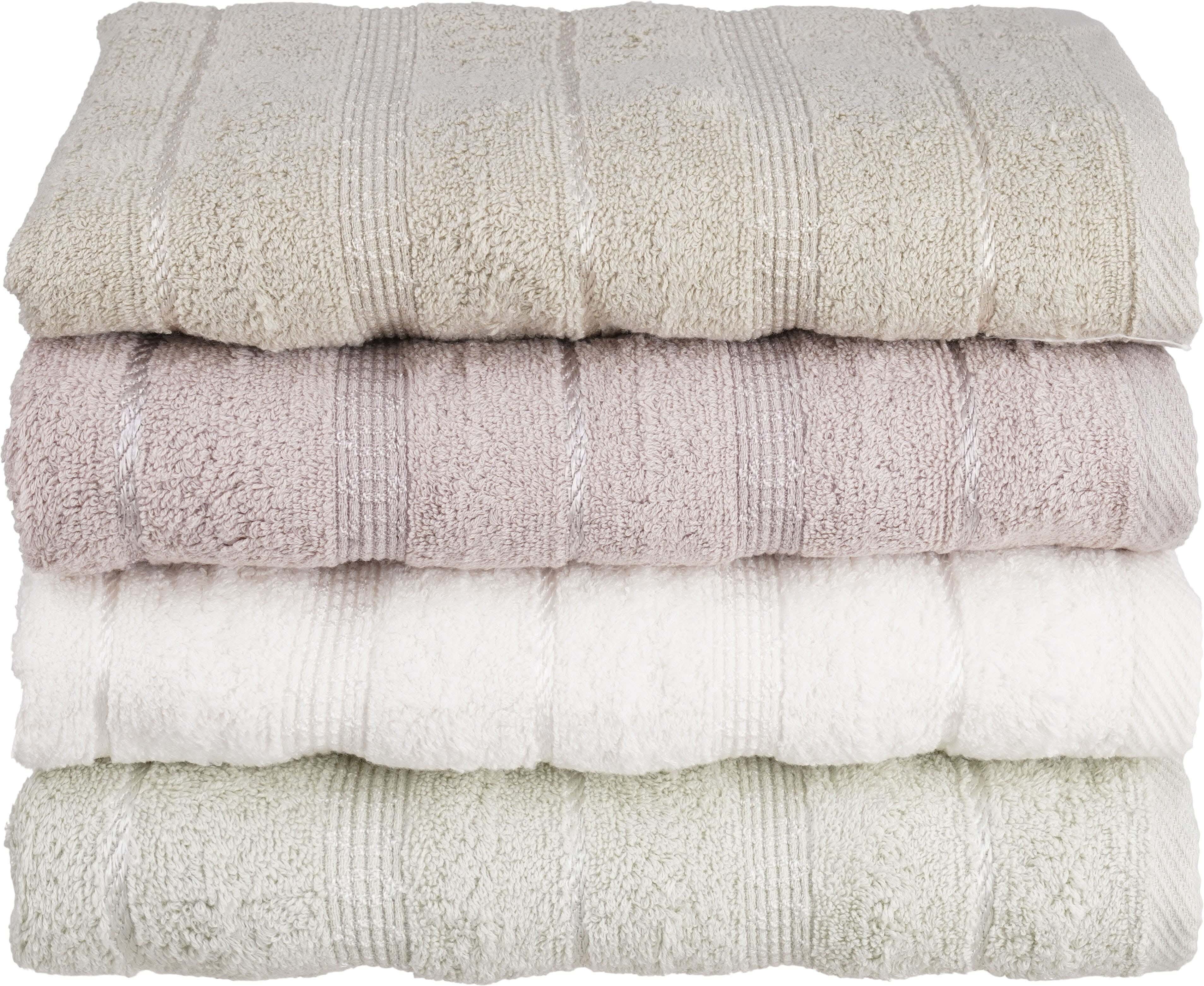 EL KHERGAWY Jacquard Cotton Towel Set, 4 Pieces, 60×120 cm, Approximately 360 grm - Multicolor