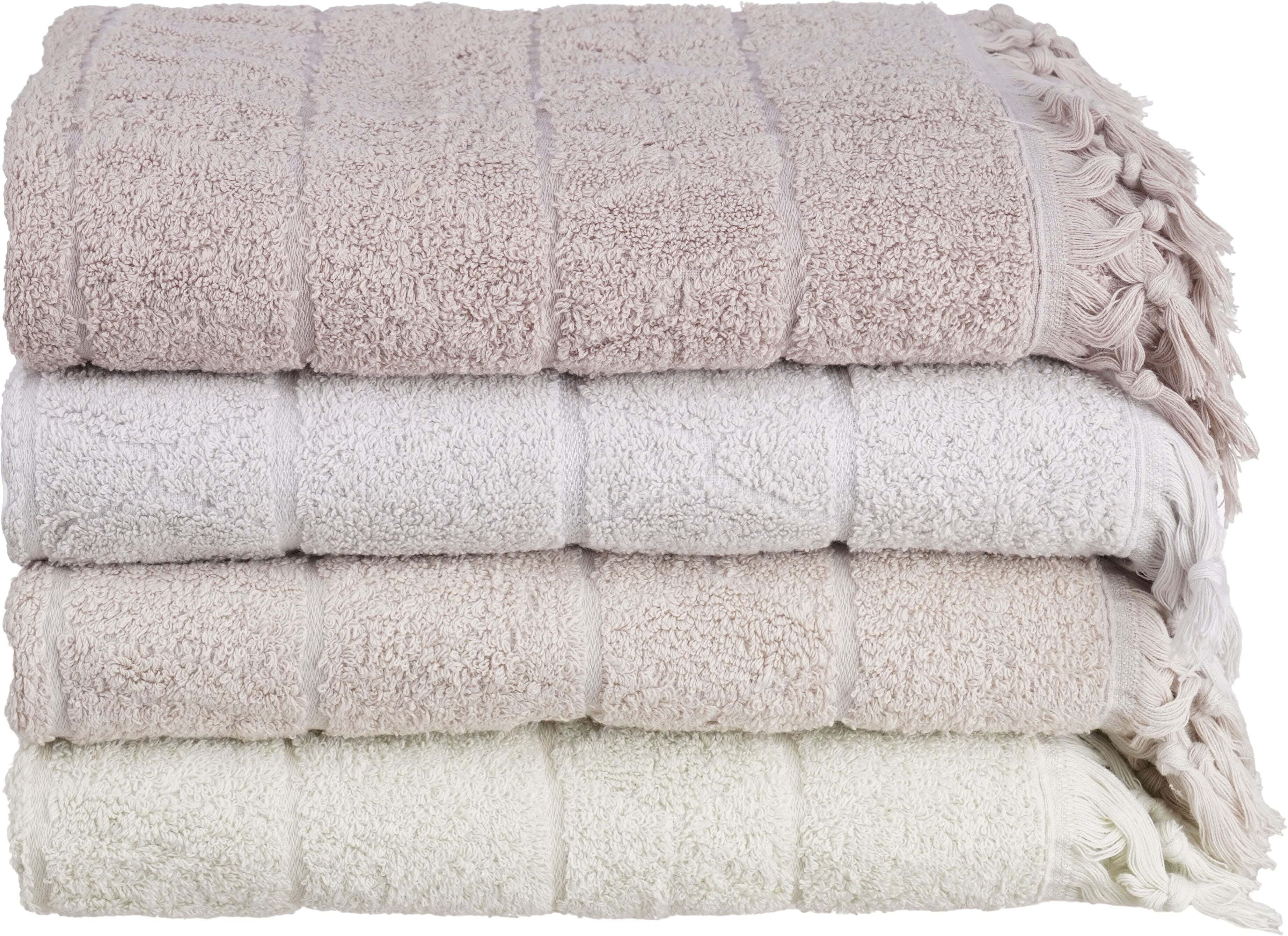 EL KHERGAWY Jacquard Cotton Towel Set, 4 Pieces, 60×120 cm, Approximately 360 grm - Multicolor