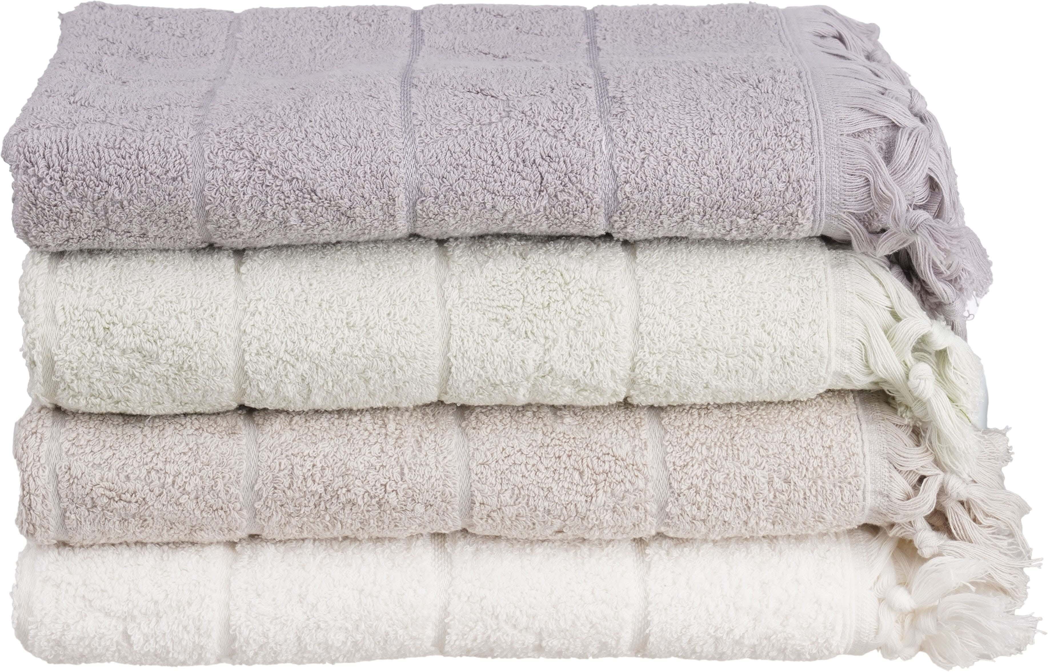 EL KHERGAWY Jacquard Cotton Towel Set, 4 Pieces, 60×120 cm, Approximately 360 grm - Multicolor