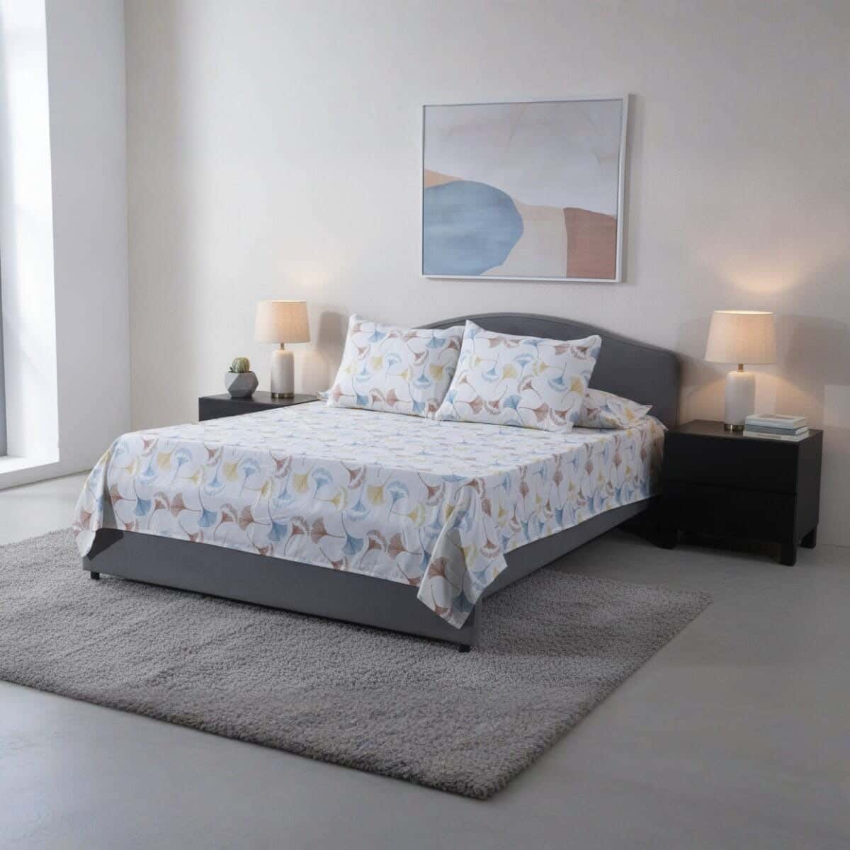 Elite Cotton Bed Sheet Set, 4 Pieces, 220x240 cm, 1100 gm - Multicolor