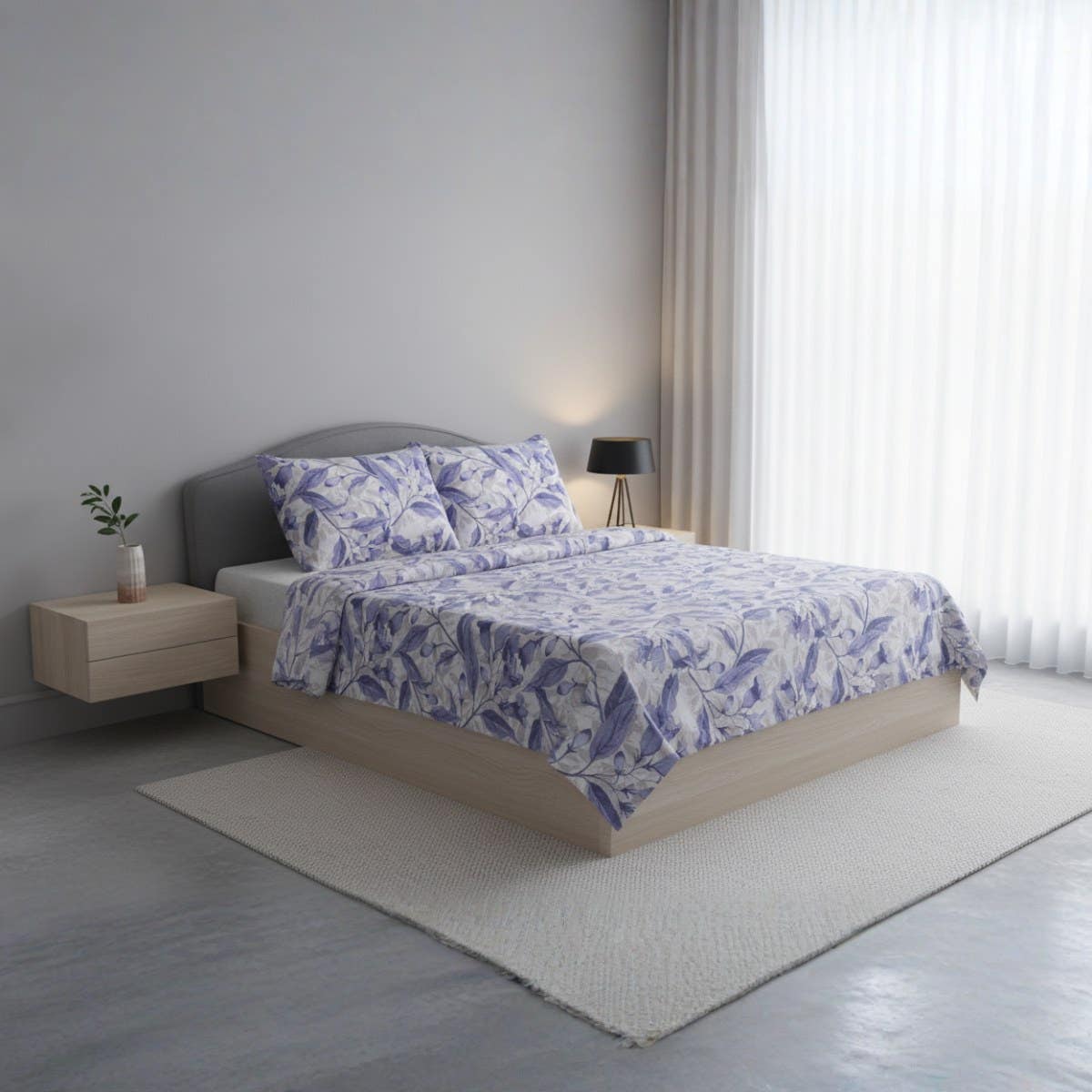 Elite Cotton Bed Sheet Set, 4 Pieces, 220x240 cm, 1100 gm - Multicolor