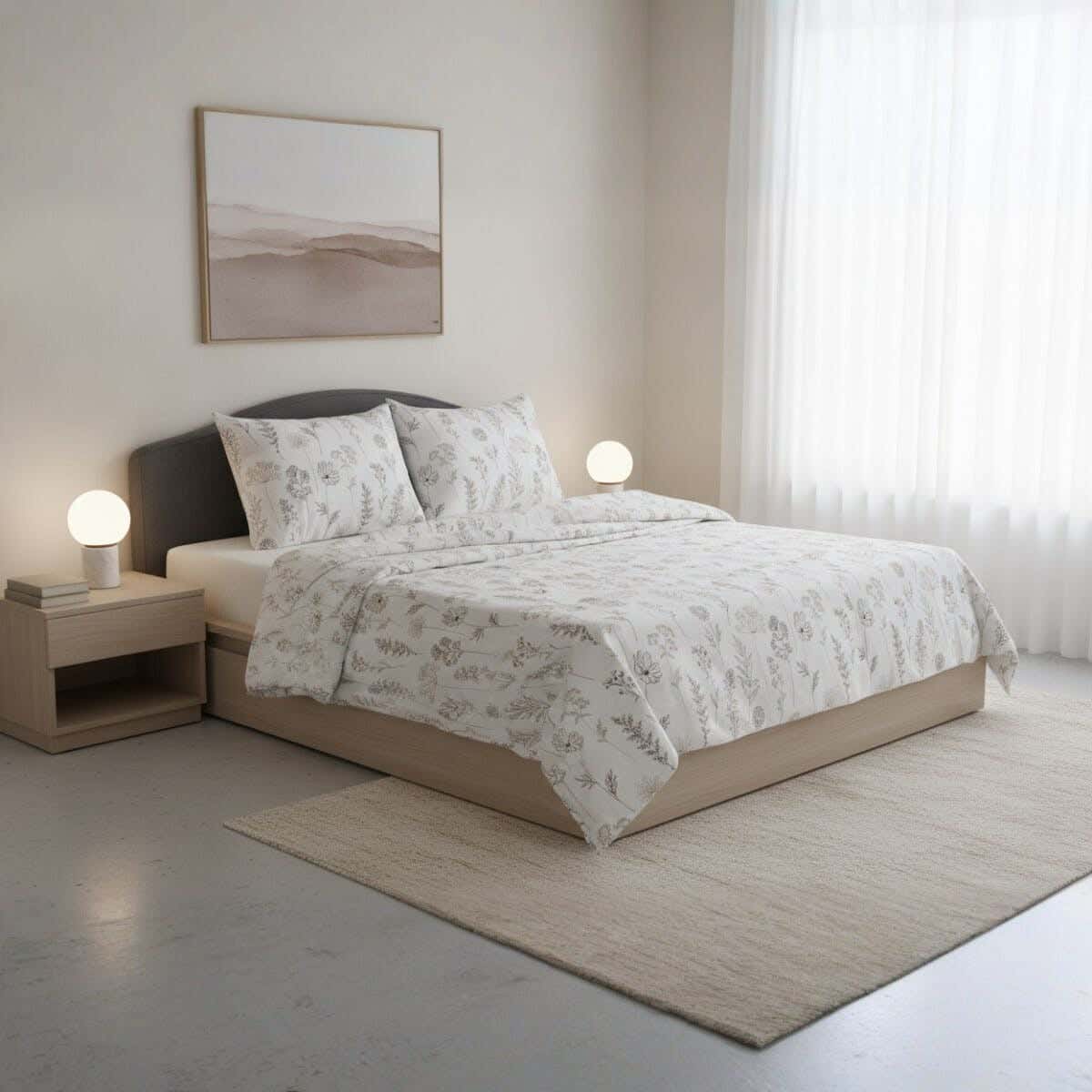 Elite Cotton Bed Sheet Set, 4 Pieces, 220x240 cm, 1100 gm - Multicolor