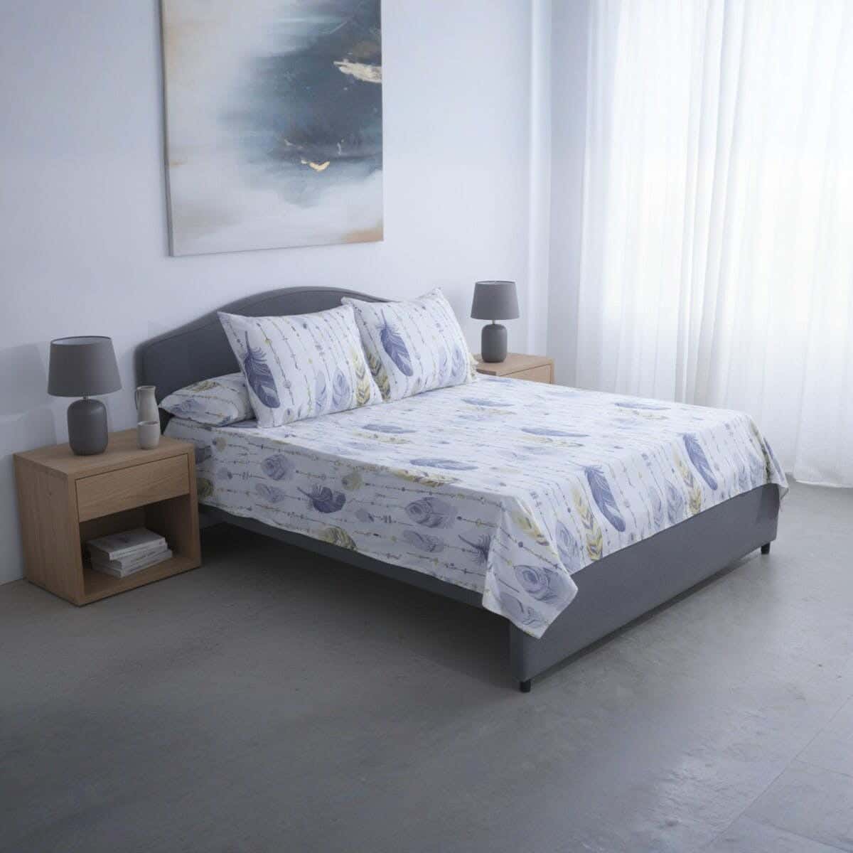 Elite Cotton Bed Sheet Set, 4 Pieces, 220x240 cm, 1100 gm - Multicolor