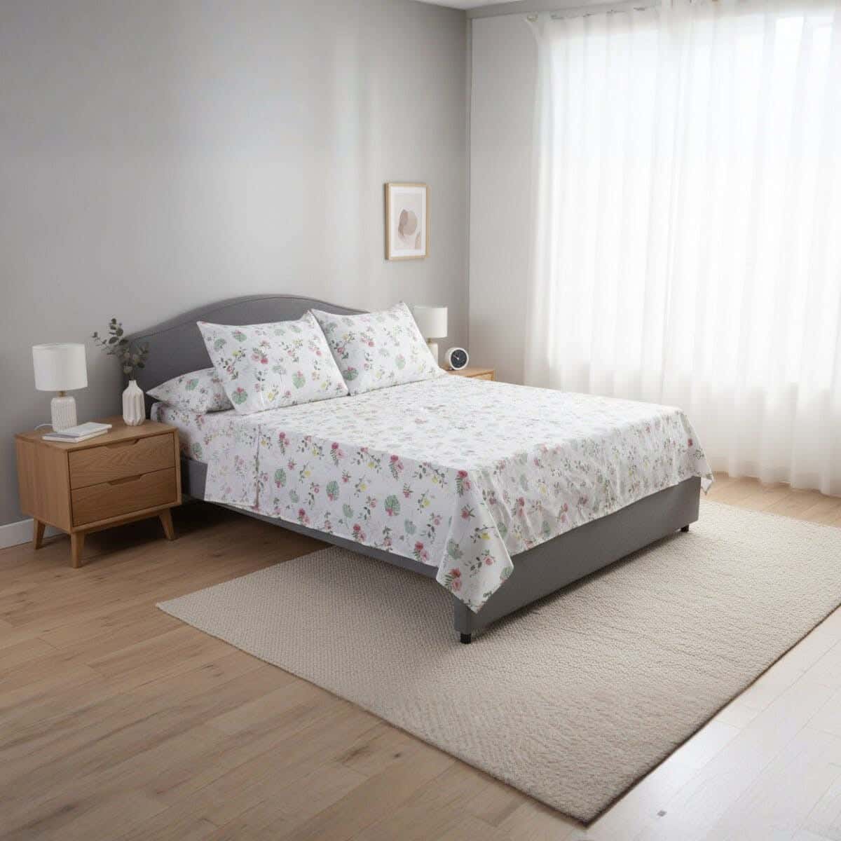 Elite Cotton Bed Sheet Set, 4 Pieces, 220x240 cm, 1100 gm - Multicolor
