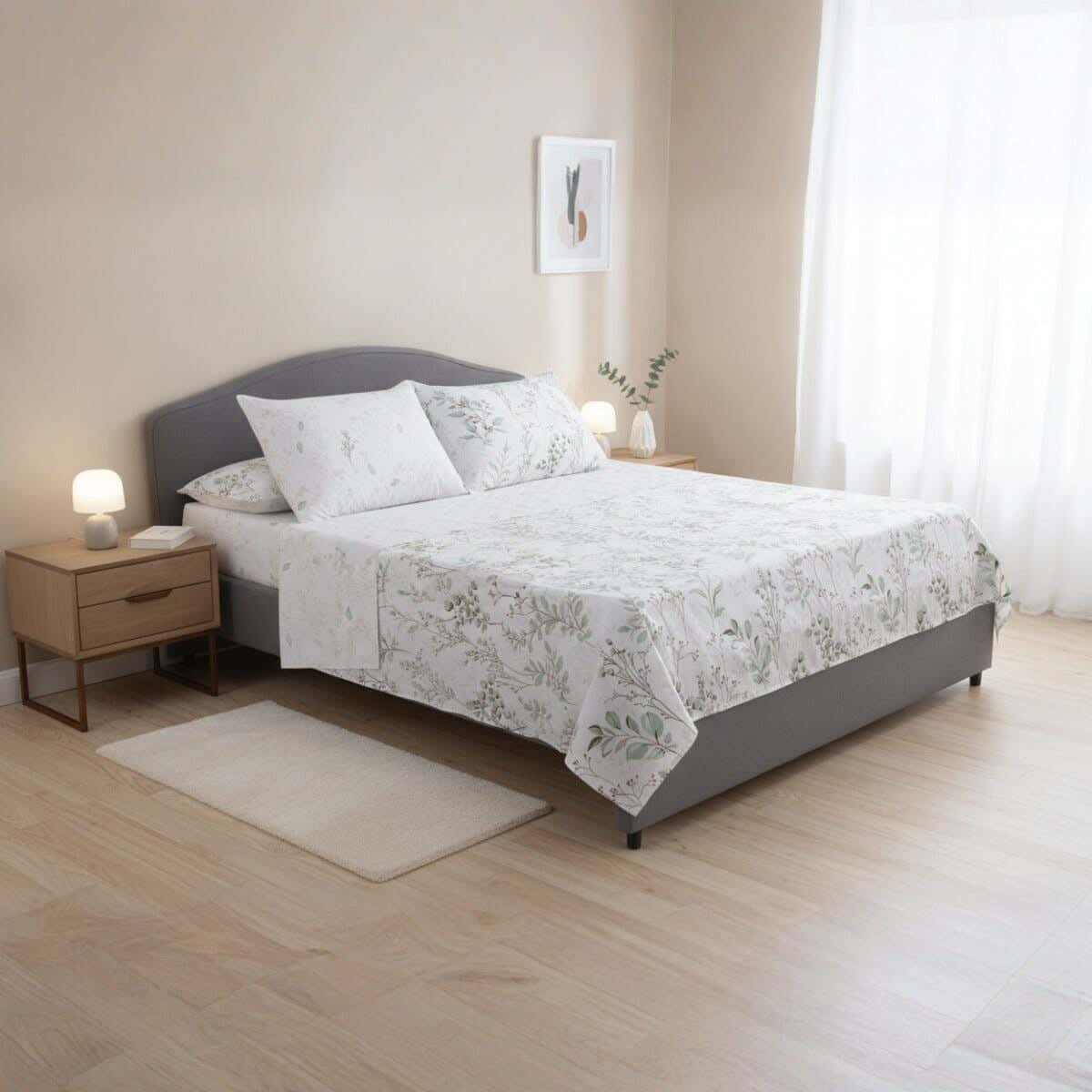 Elite Cotton Bed Sheet Set, 4 Pieces, 220x240 cm, 1100 gm - Multicolor