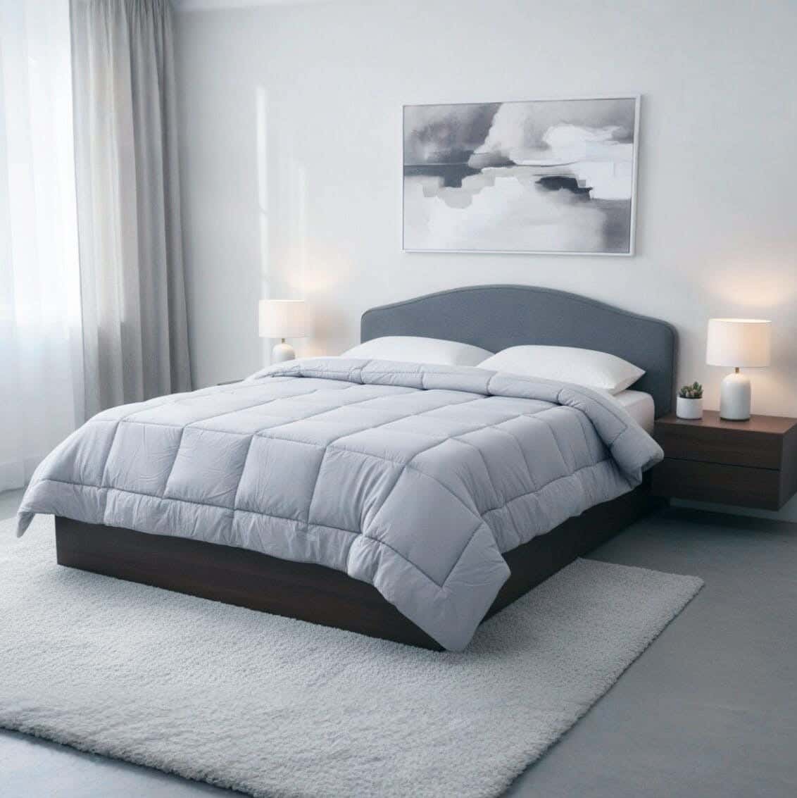 Mokhmal cotton Quilt, 230×240 cm, 4900 gm - Grey