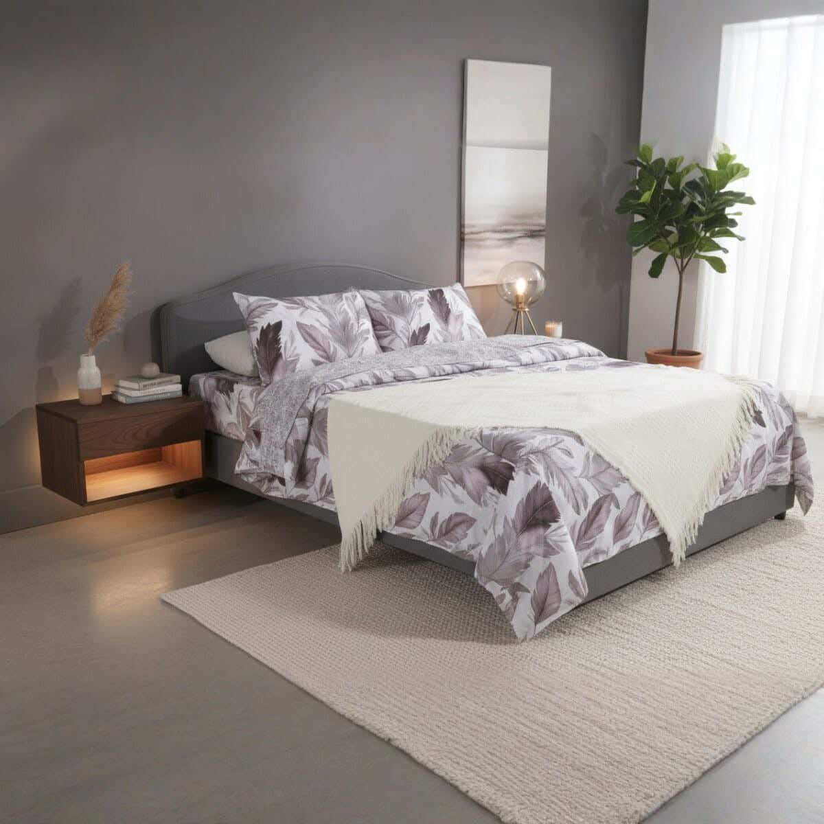 Raha Cotton Beka Comforter and Microfiber Bed Sheet, 4 Pieces, 220×240 cm, 3300 gm - Multicolor