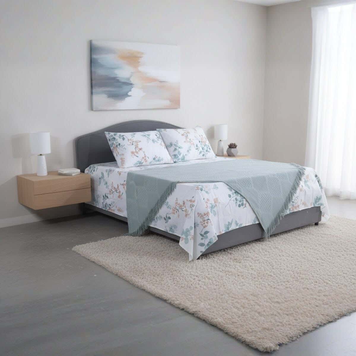 Raha Cotton Beka Comforter and Microfiber Bed Sheet, 4 Pieces, 220×240 cm, 3300 gm - Multicolor