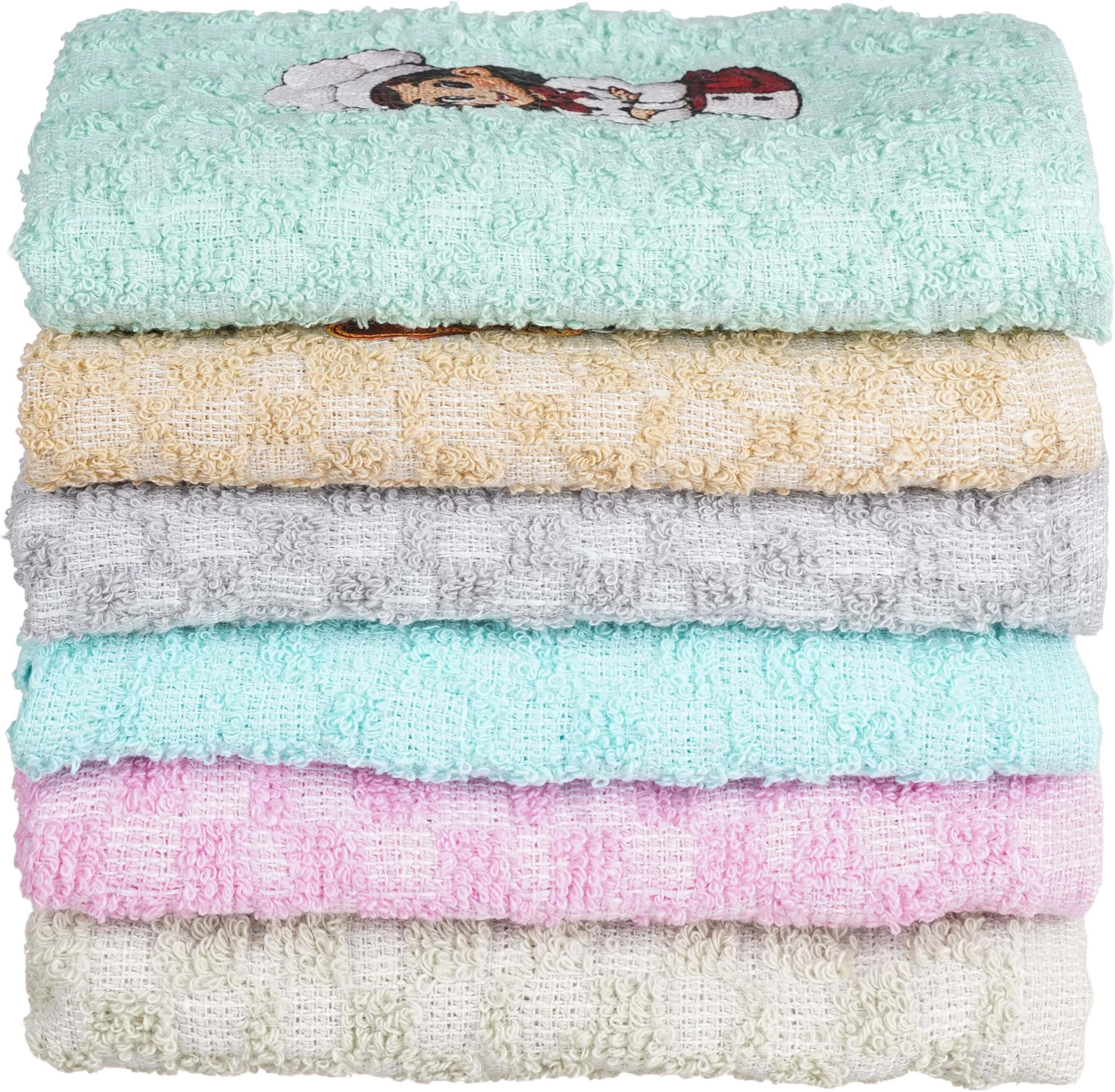 Cotton Kitchen Cleaning Towel, 6 Pieces, 50×30 cm, Approximately 80 grm - Multicolor