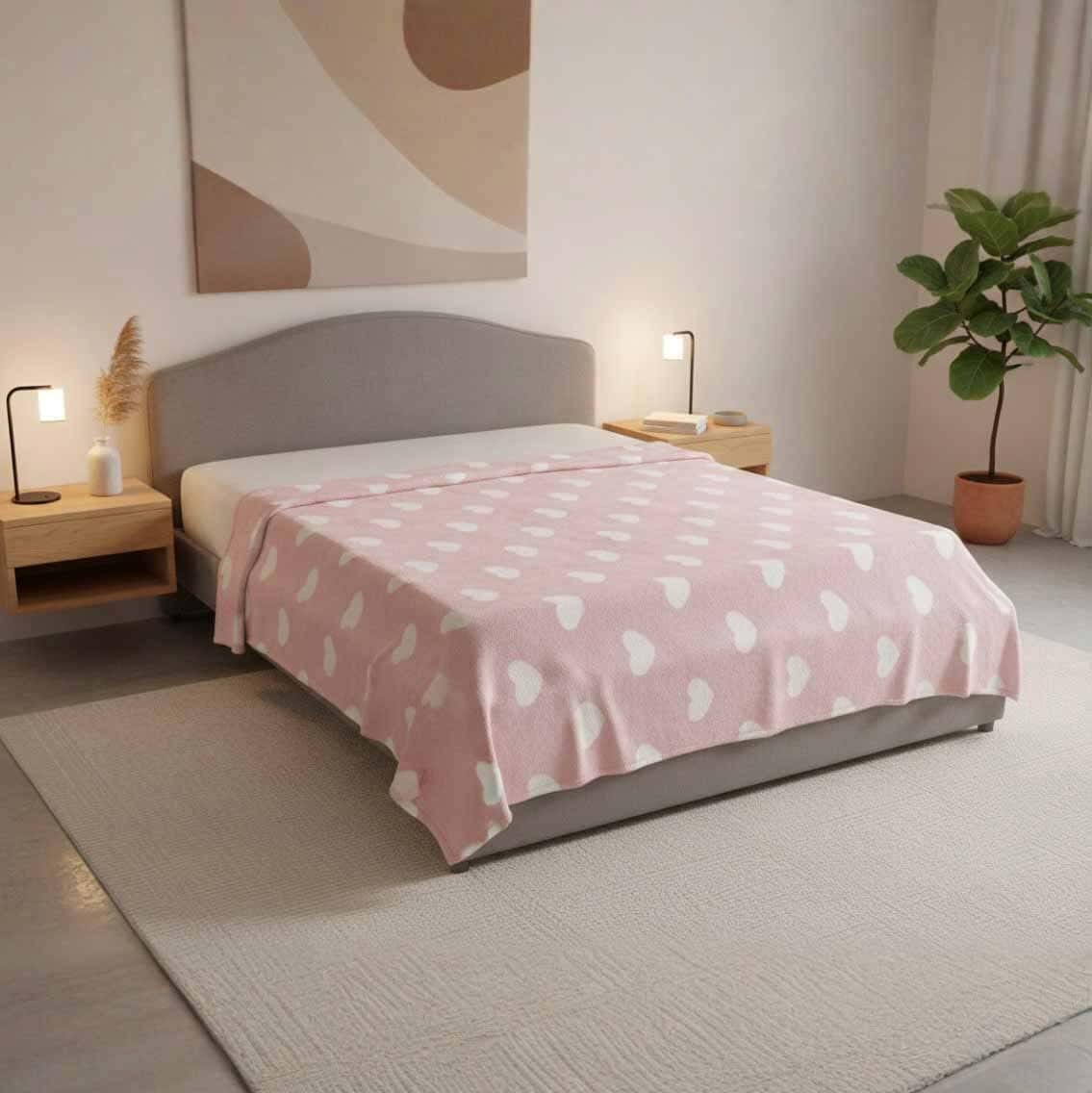 Velvet Bed Heater, 200×210 cm, 910 gm - Rose