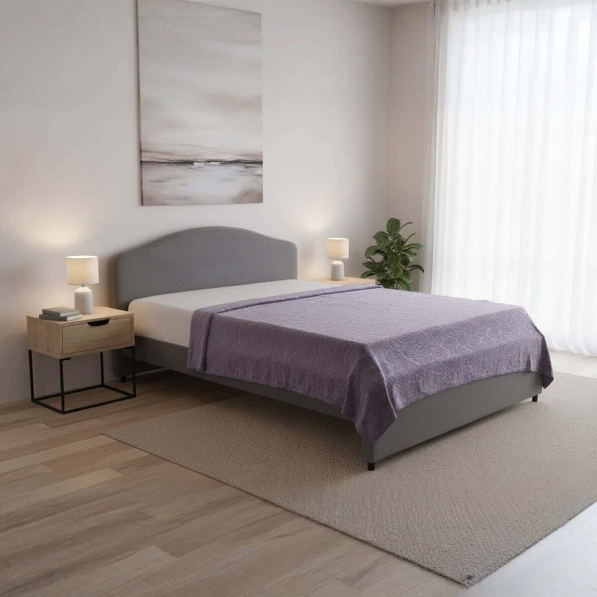 Velvet Bed Heater, 220×230 cm - Light Mauve