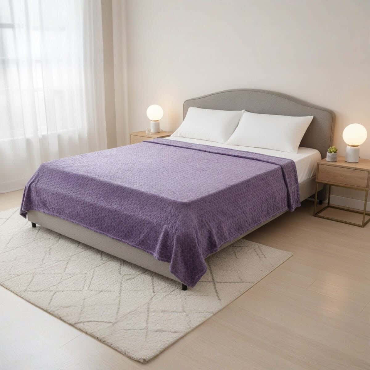 Velvet Bed Heater, 220×230 cm - Mauve
