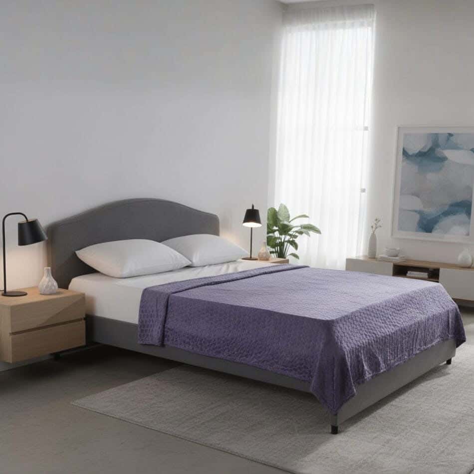 Velvet Bed Warmer, 220×230 cm - Purple