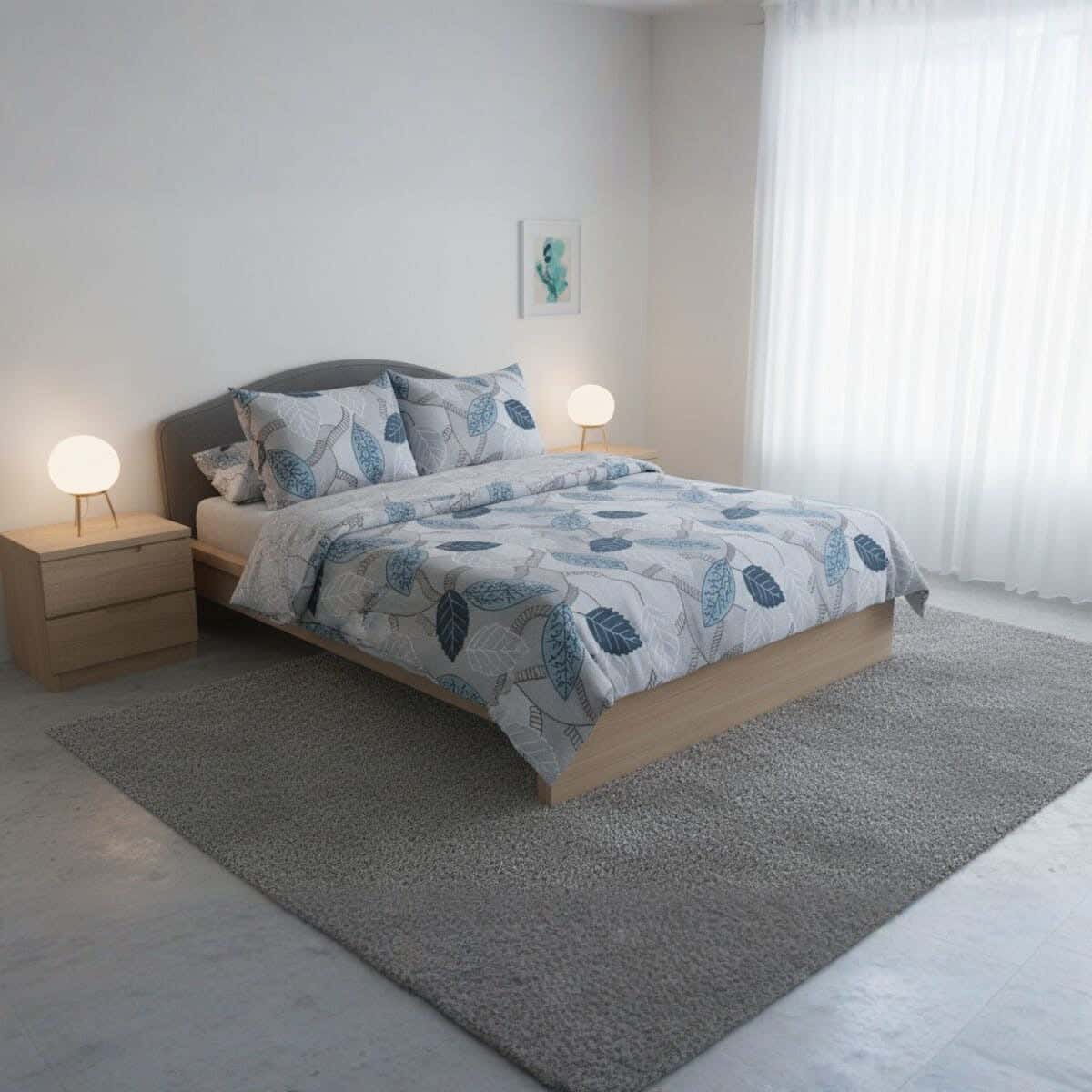 Microfiber bed sheet set, 4 pieces, 220x240 cm, 800 gm