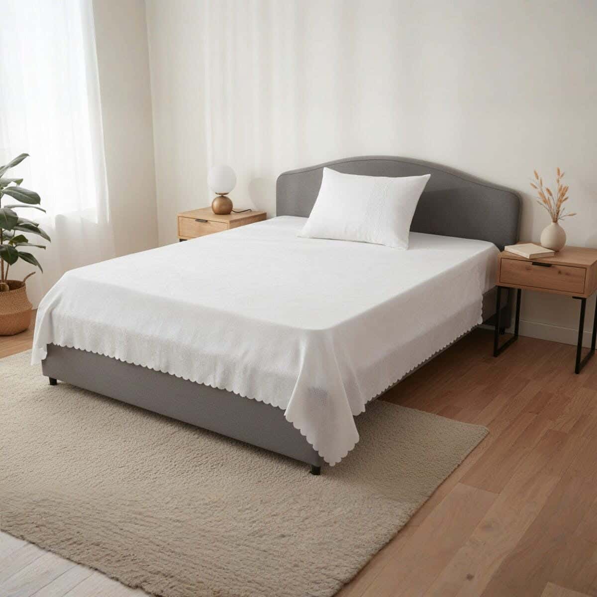 Morina Chanelia Bed Cover, 4 Pieces, 225×180 cm, 2600 gm - White