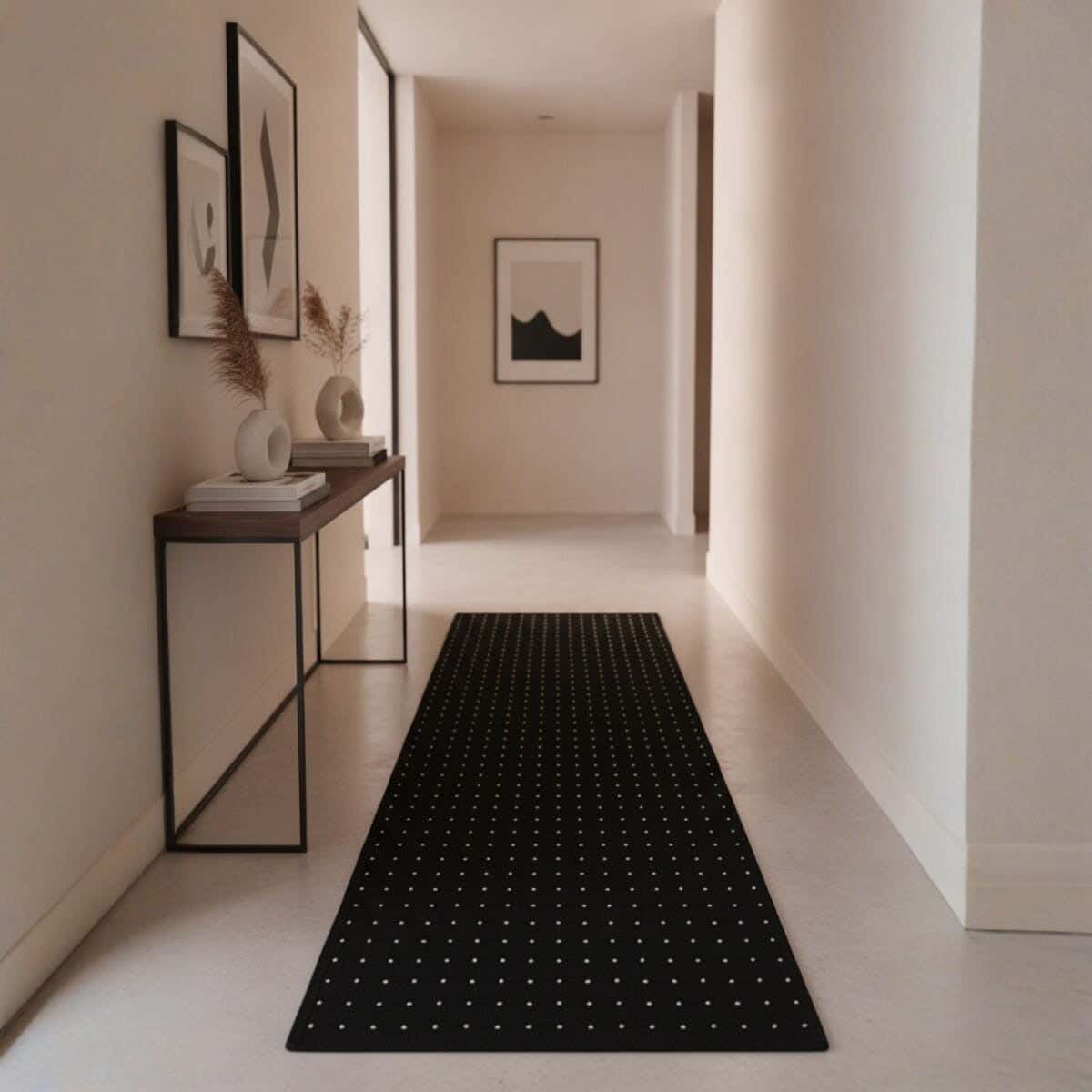 Mac Super Adriana Rubber Rug, 61×183 cm - Black White