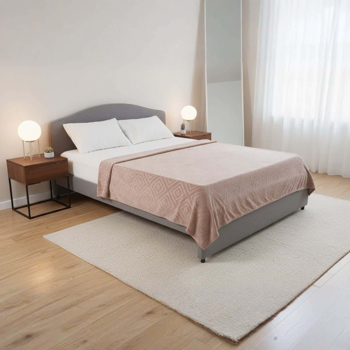 Dragon Velvet Bed Heater, 210x210 cm, 750 gm - Beige