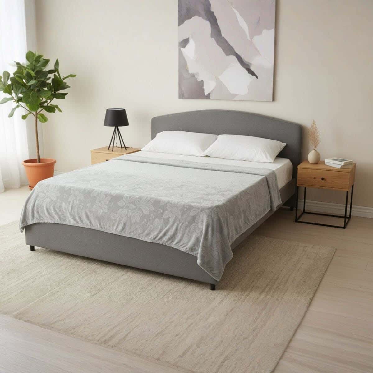 Dragon Velvet Bed Heater, 210x210 cm, 750 gm - Grey