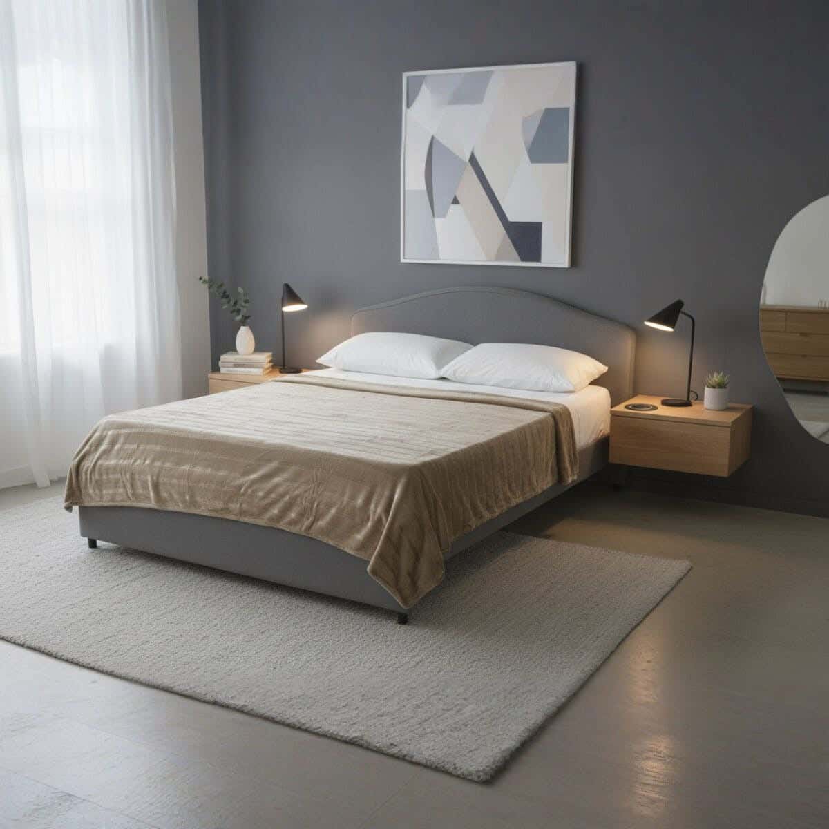 Dragon Velvet Bed Heater, 200×210 cm, 1060 gm - Beige
