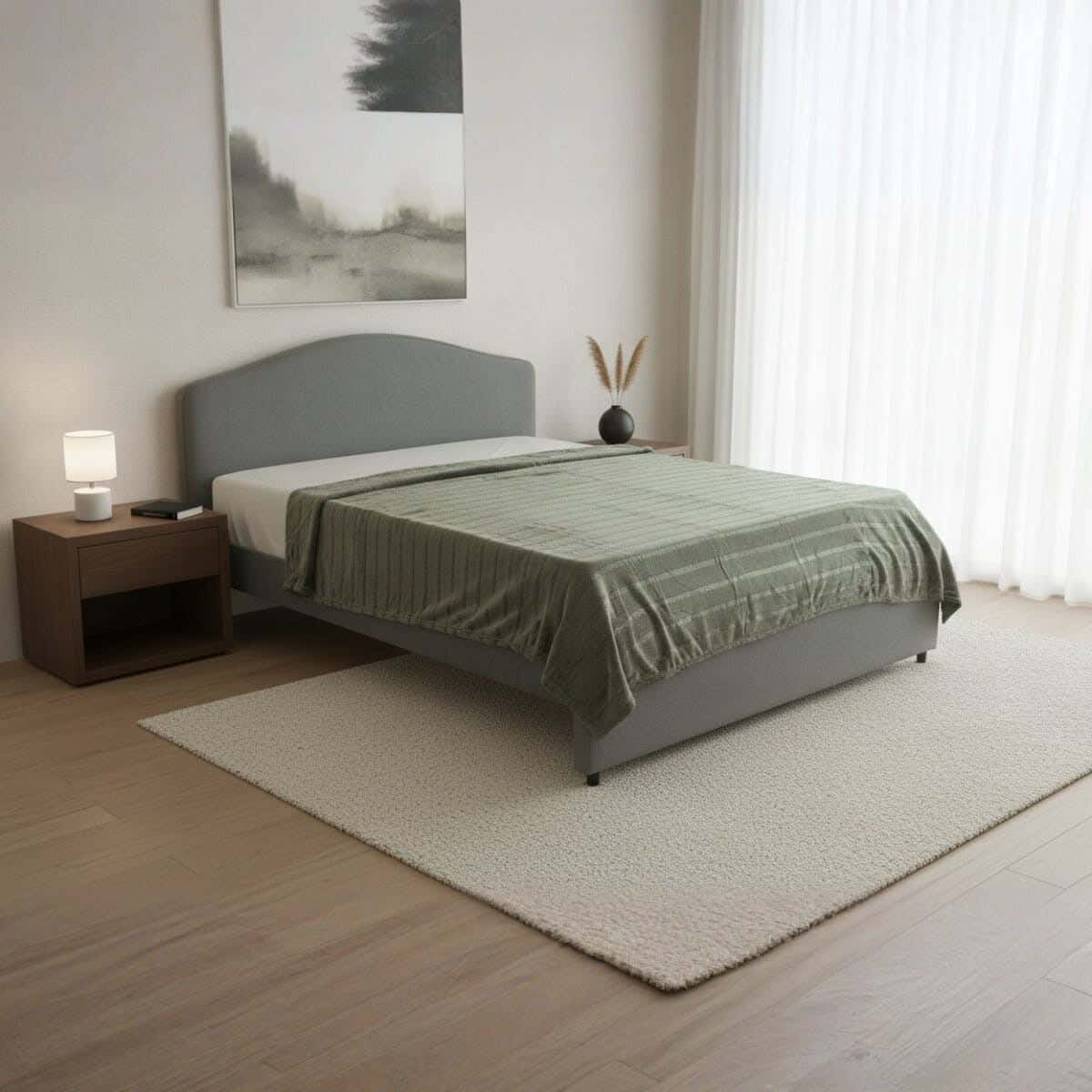 Dragon Velvet Bed Heater, 200×210 cm, 1060 gm - Olive