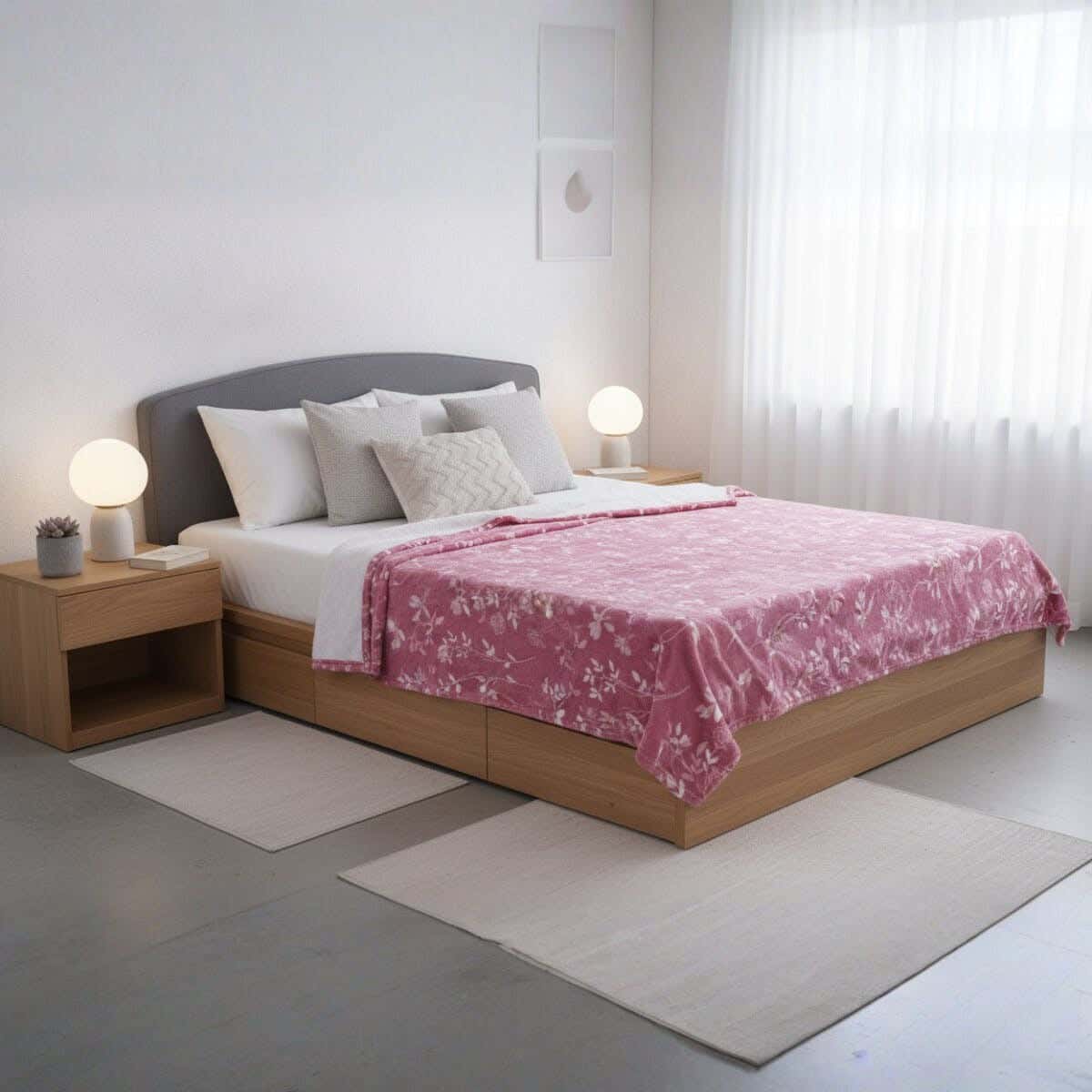 Dragon Velvet Bed Heater, 220×175 cm, 1150 gm - Cashmere