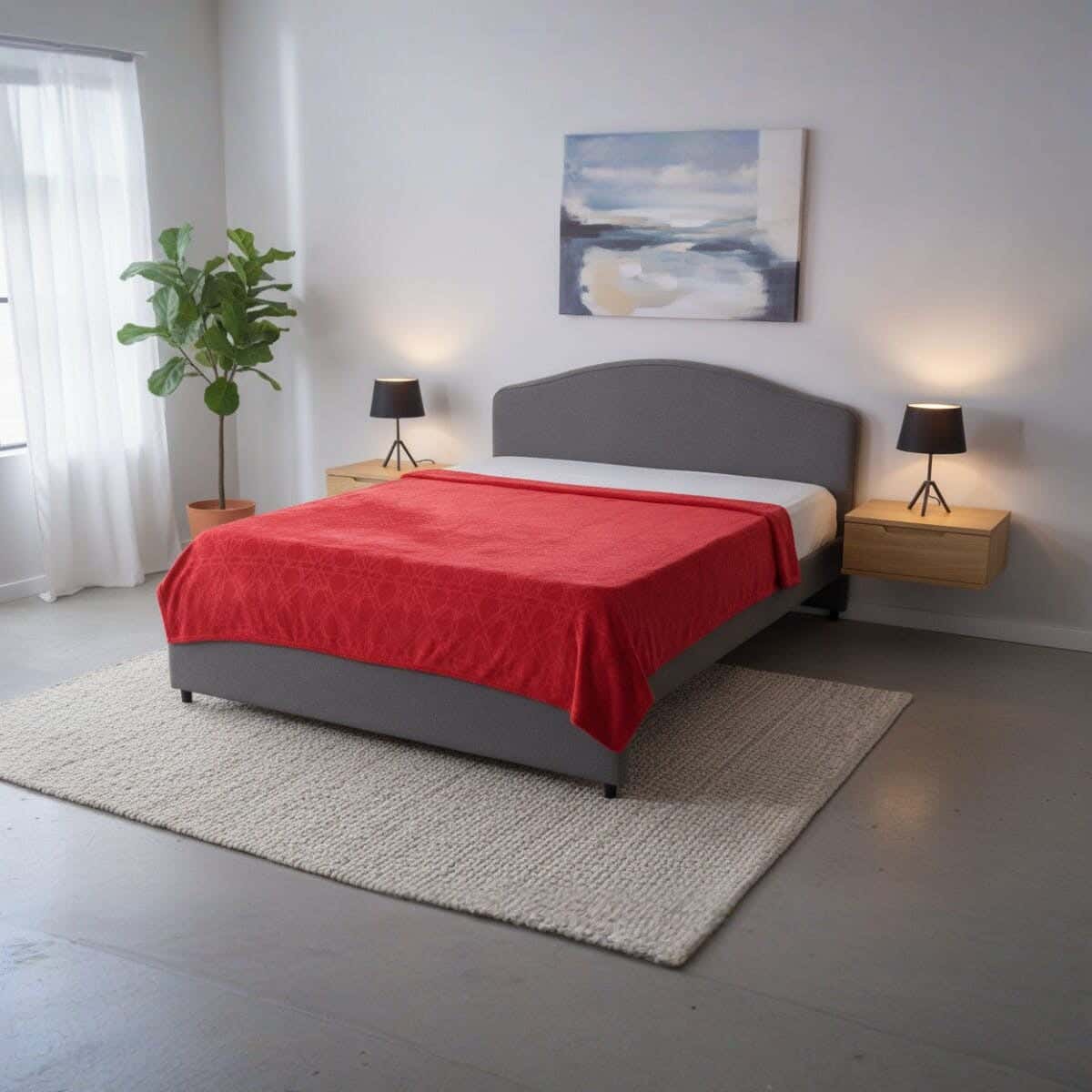 Dragon Velvet Bed Heater, 210×190 cm, 730 gm - Red