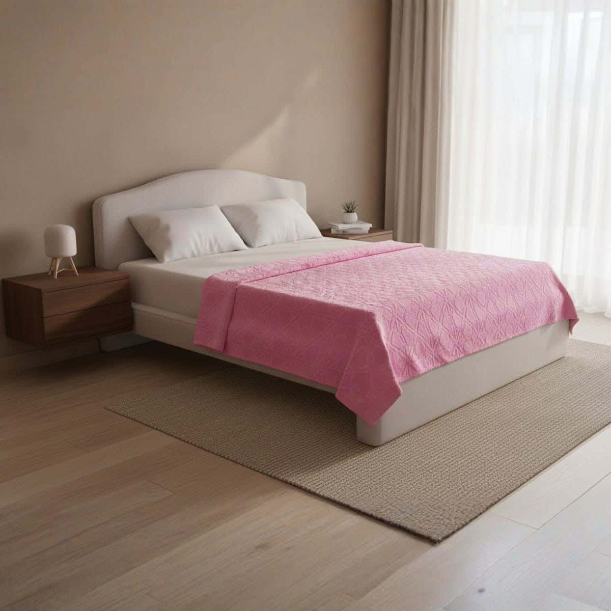 Dragon Velvet Bed Heater, 210×190 cm, 730 gm - Rose