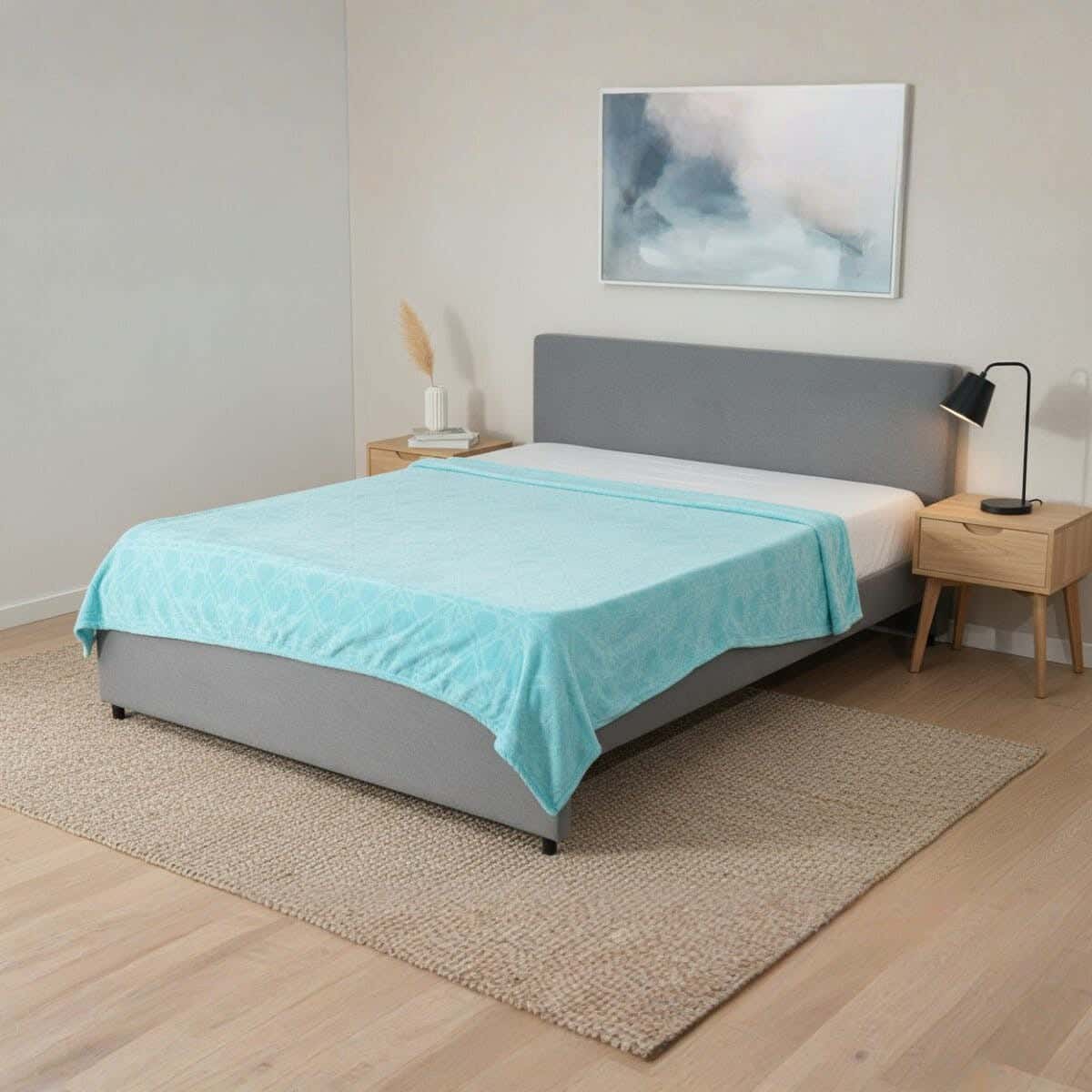 Dragon Velvet Bed Heater, 210×190 cm, 730 gm - Turquoise