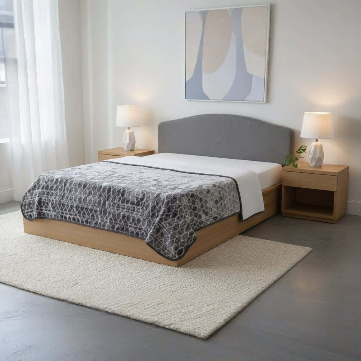 Sofia Velvet Single Layer Youth Blanket Set, 2 Pieces, 240×180 cm, 5750 gm - Grey