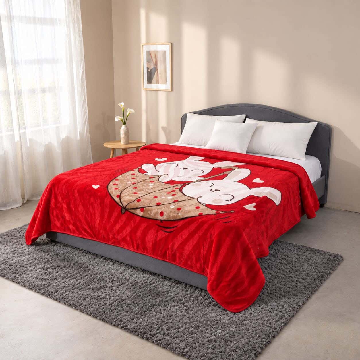 Sofia Velvet Single Layer Kids Blanket Set, 2 Pieces, 240×180 cm, Approximately 2800 grm - Multicolor