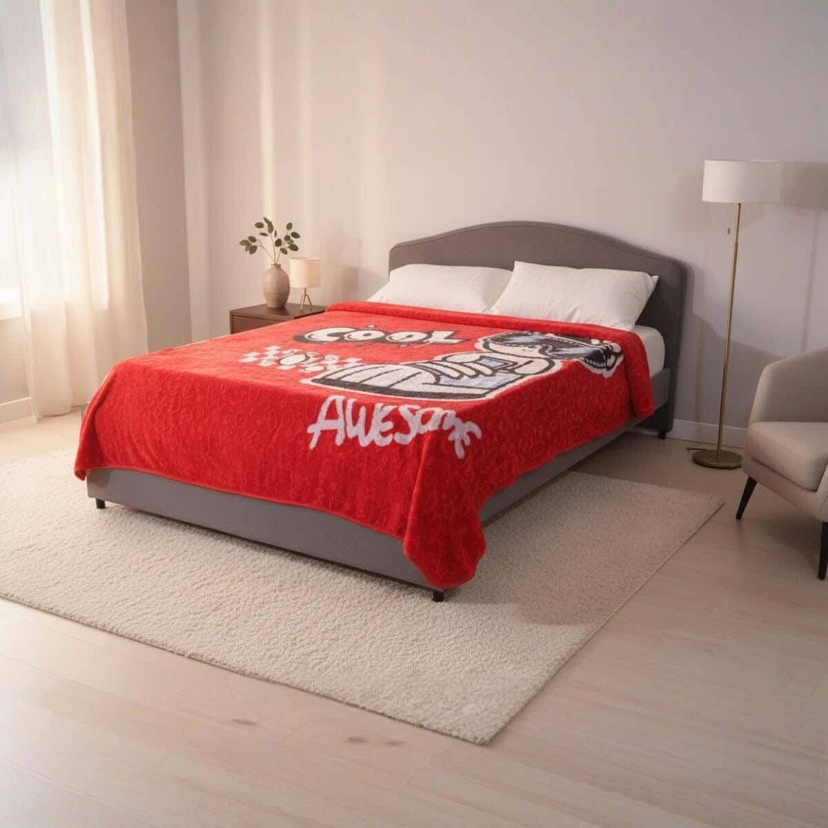 Sofia Velvet Single Layer Kids Blanket Set, 2 Pieces, 240×180 cm, Approximately 2800 grm - Multicolor