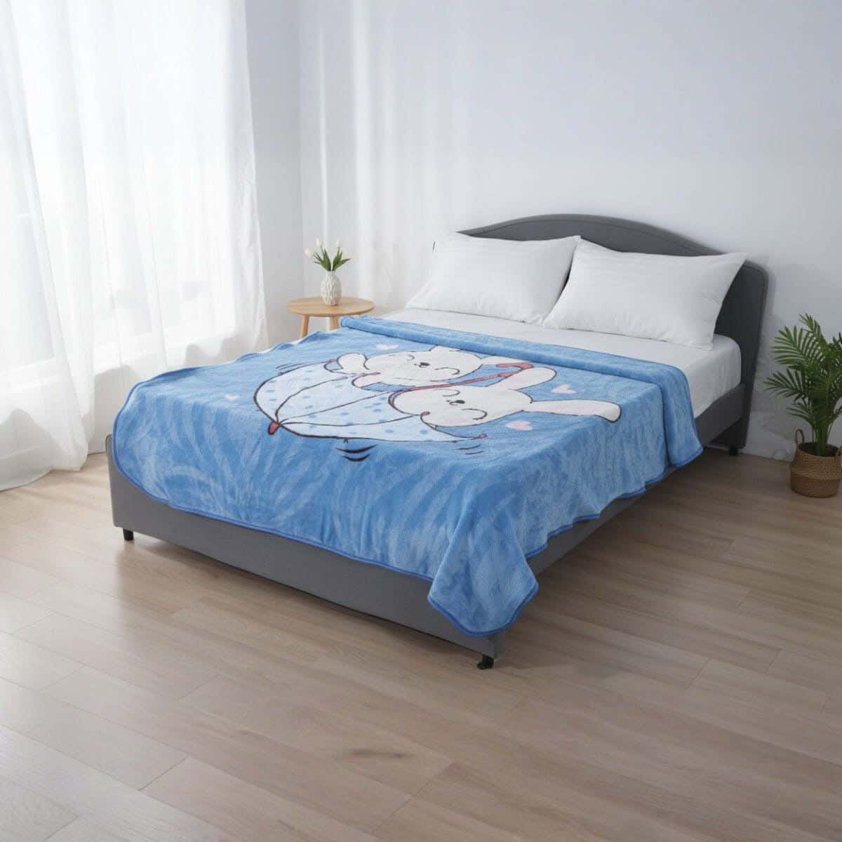 Sofia Velvet Single Layer Kids Blanket Set, 2 Pieces, 240×180 cm, Approximately 2800 grm - Multicolor