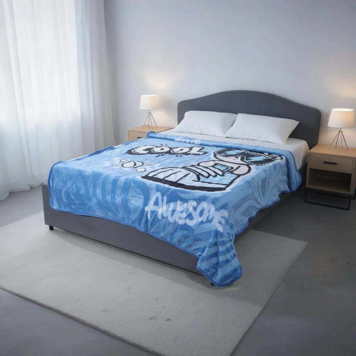 Sofia Velvet Single Layer Kids Blanket Set, 2 Pieces, 240×180 cm, Approximately 2800 grm - Multicolor
