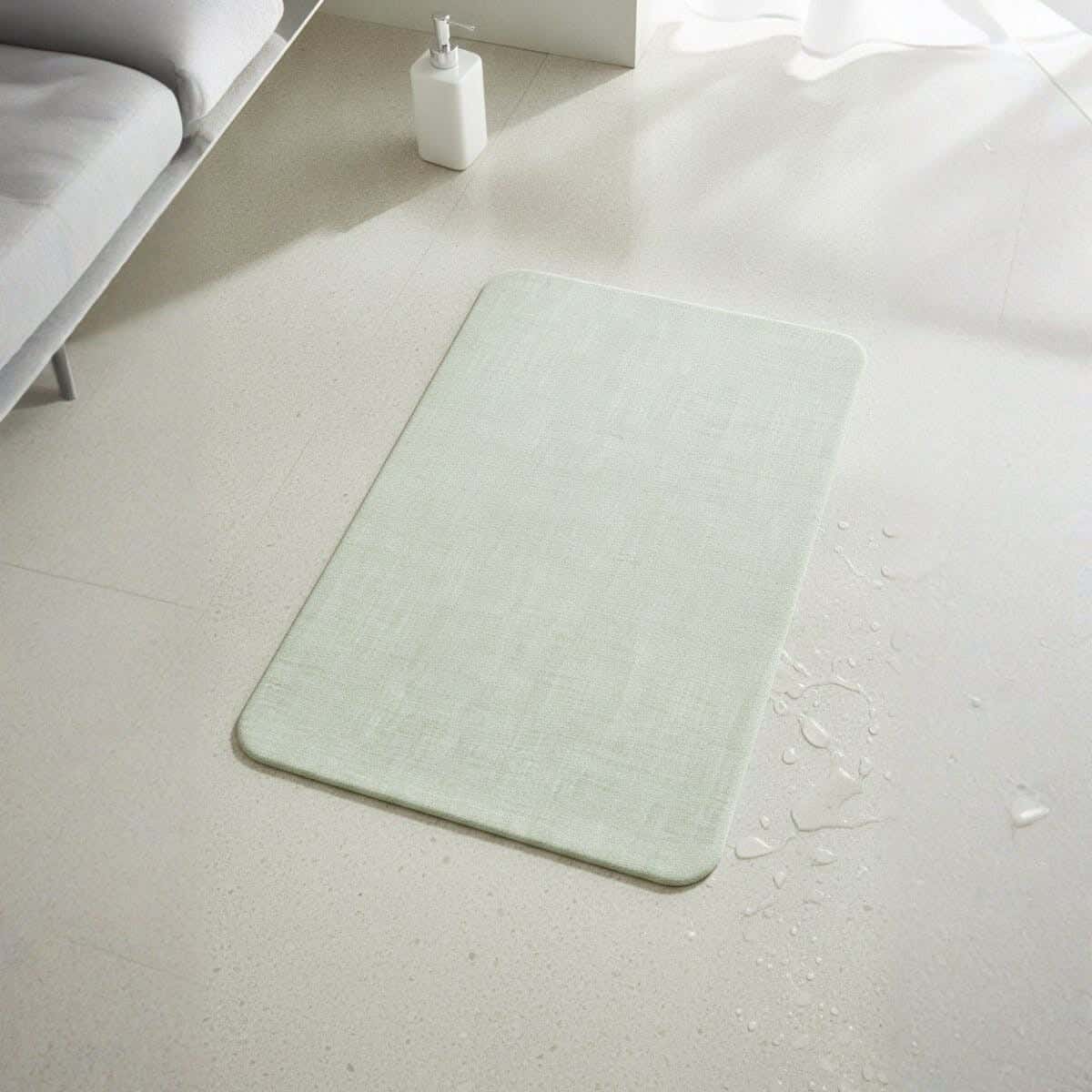 Rubber Bathroom Mat, 60×40 cm - Light Green