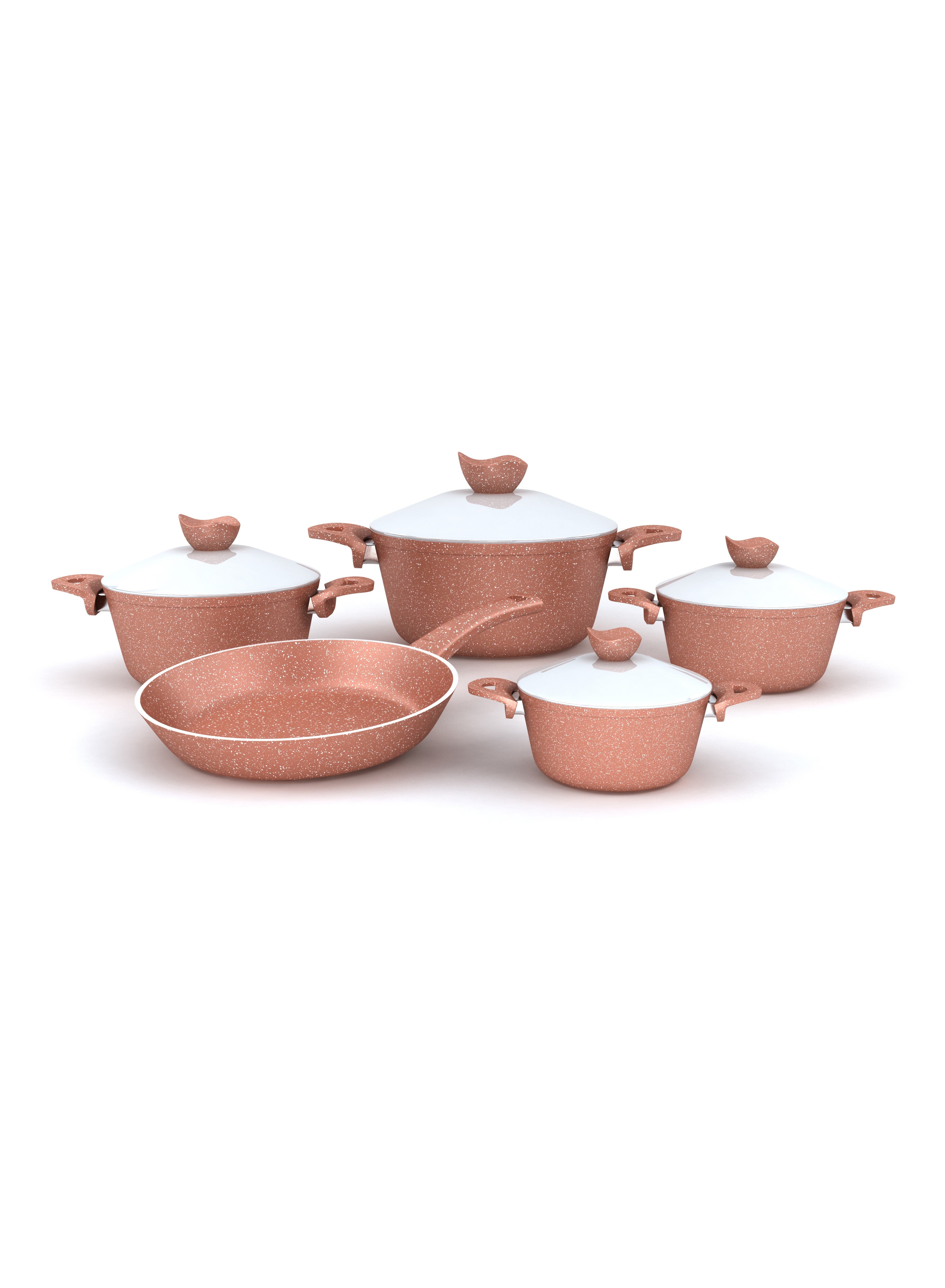 Lazord Granite Pro Cookware Set , 9 Pieces - Copper