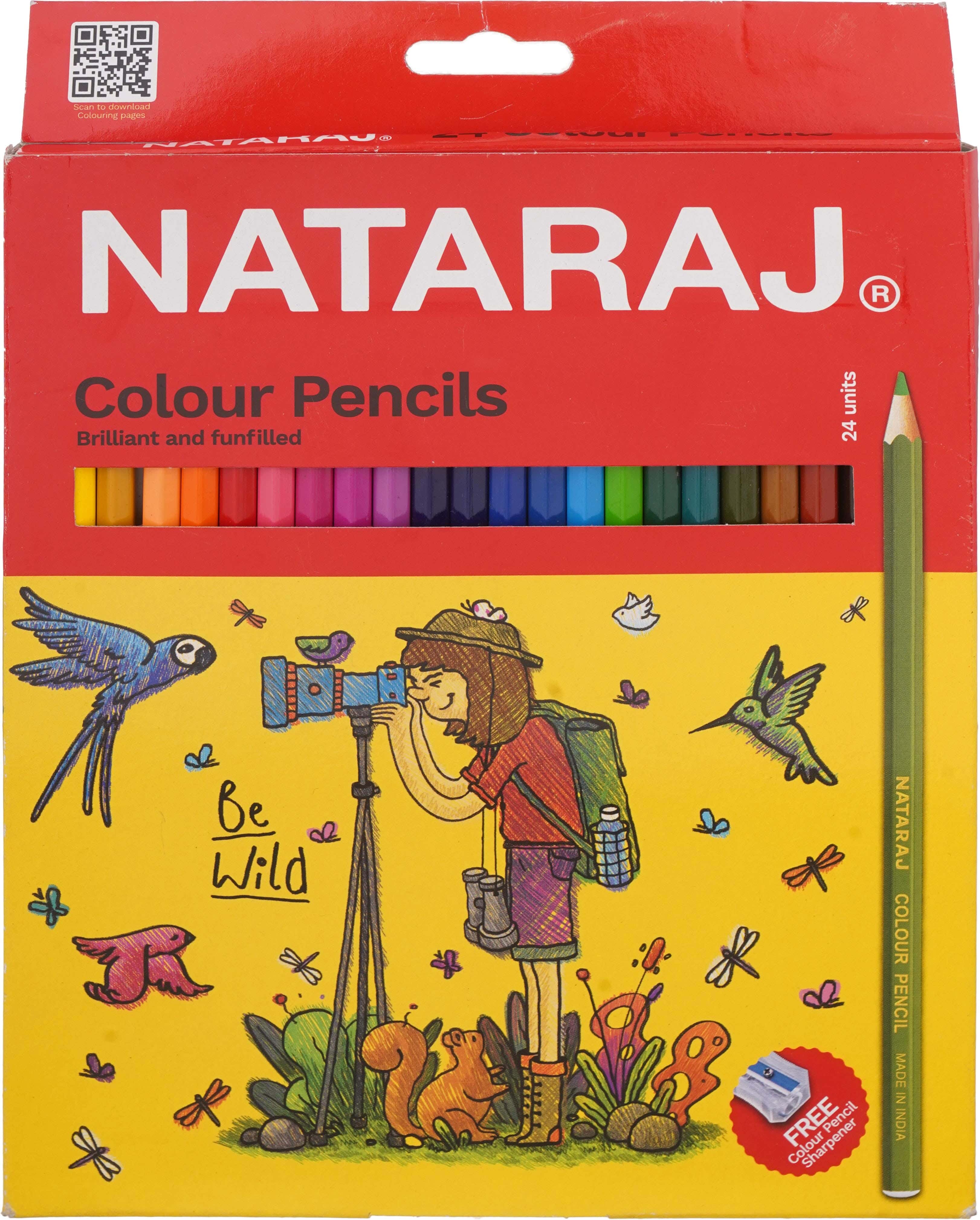 Nataraj Wooden Color Set, 24 Pencils - Multicolor