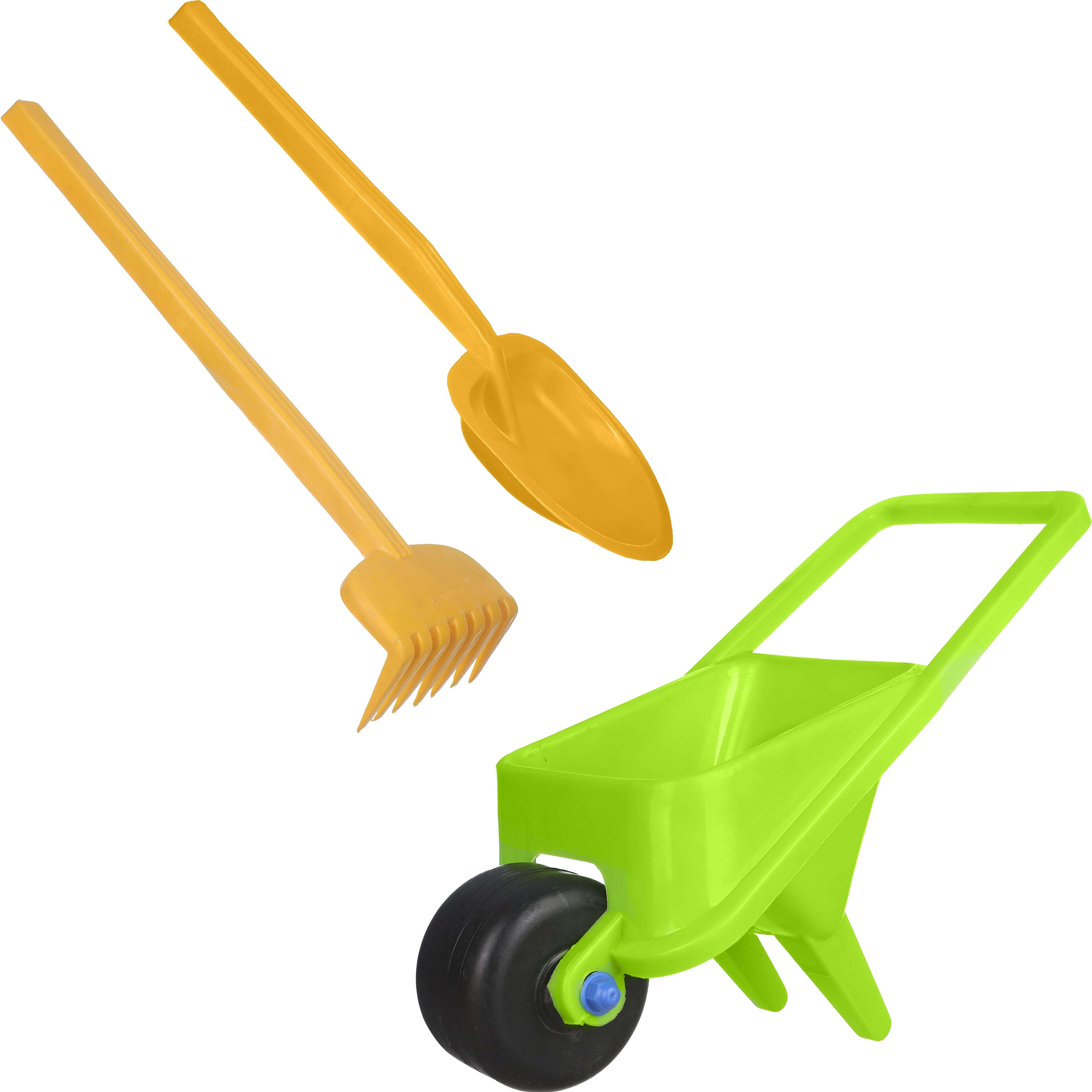 Faro Plast Plastic Construction Equipment Toy For Kids, 3 Pieces - Green Beige