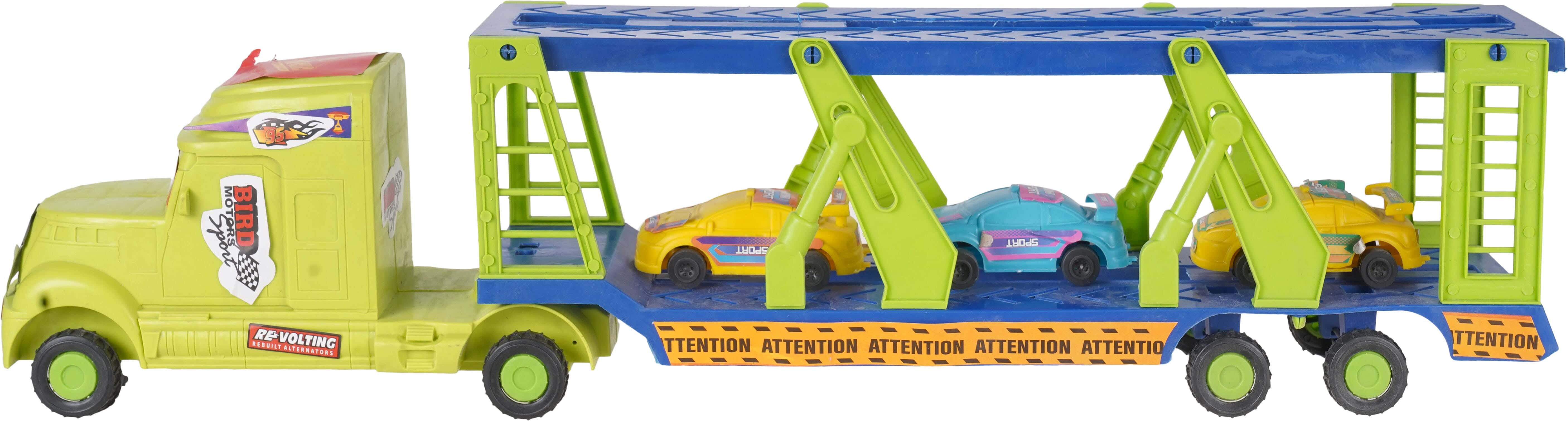 Plastic Large Transport Car Toy For Children, 4 Pieces, 69 cm - Multicolor