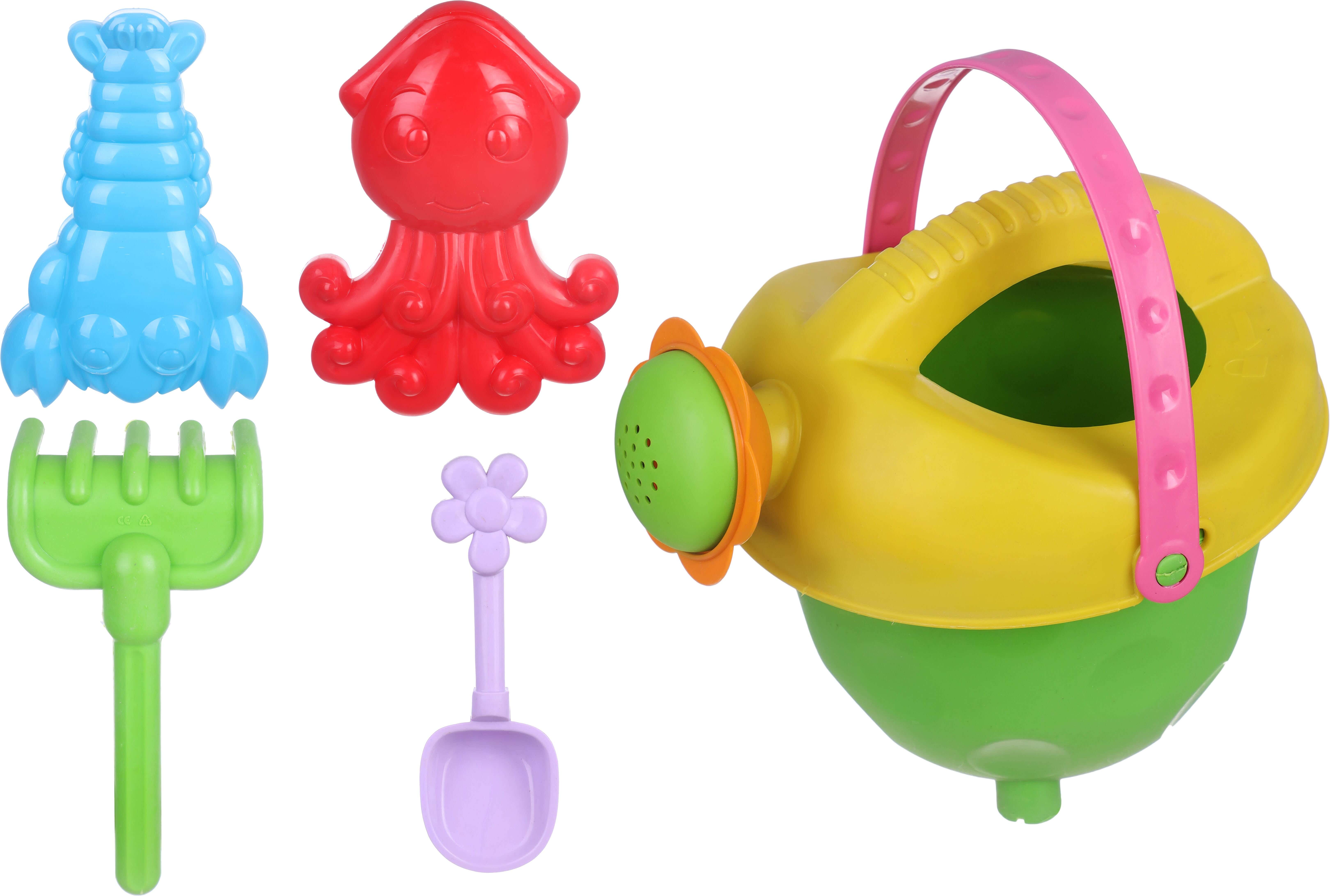 Sea Bucket Plastic with Lid for Kids, 5 Pieces - Multicolor