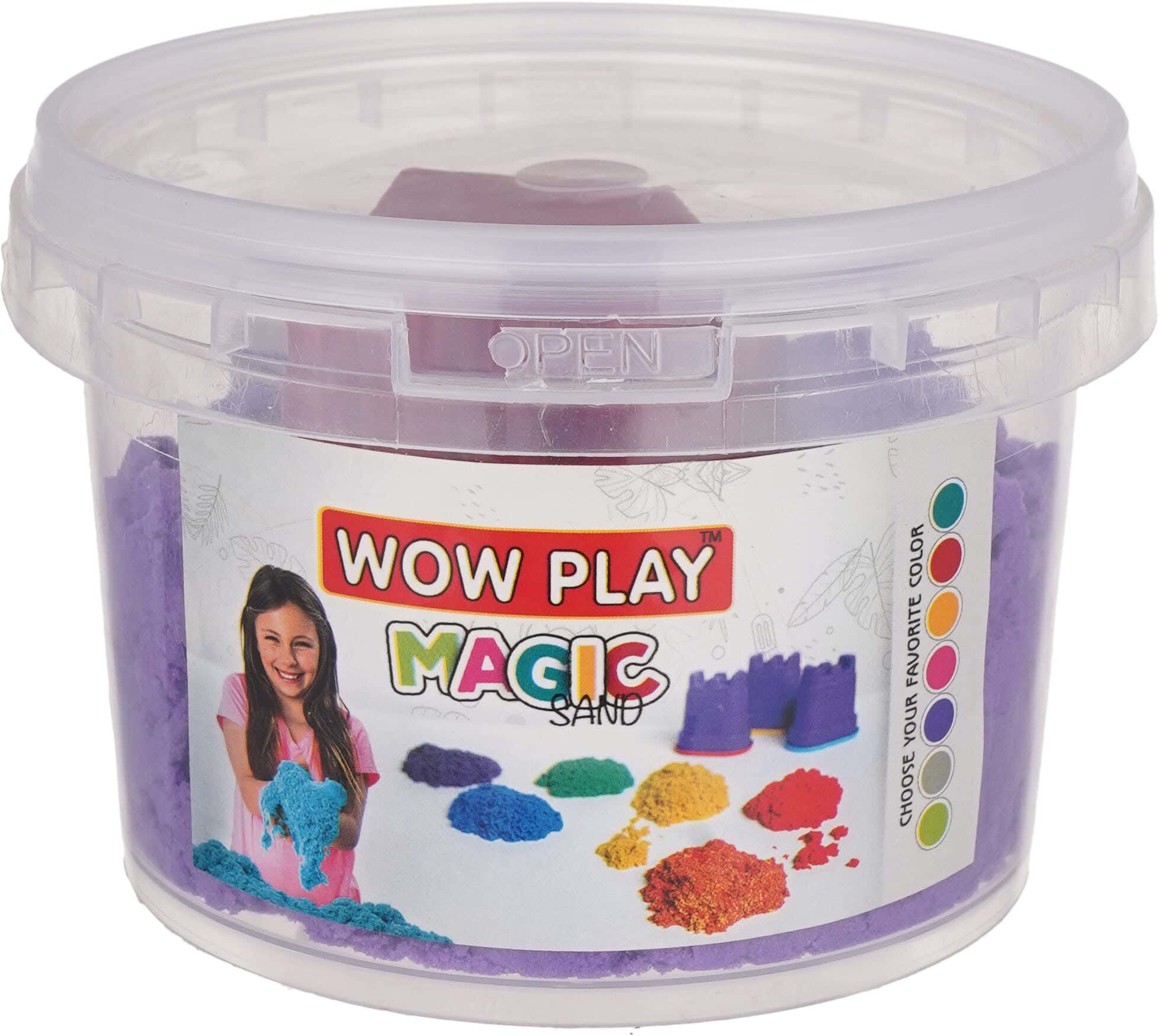 Wow Play Magic Sand Bucket, 500 grm, Plastic Form - Mauve