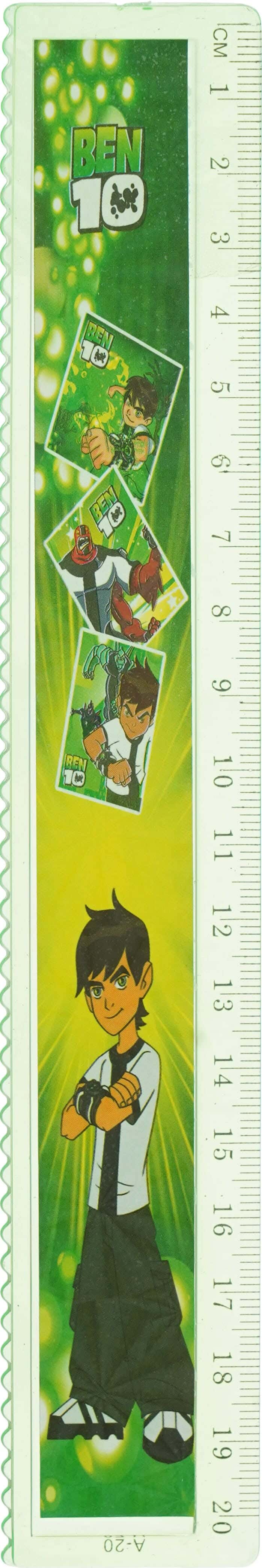 Plastic ruler, 20 cm - Green