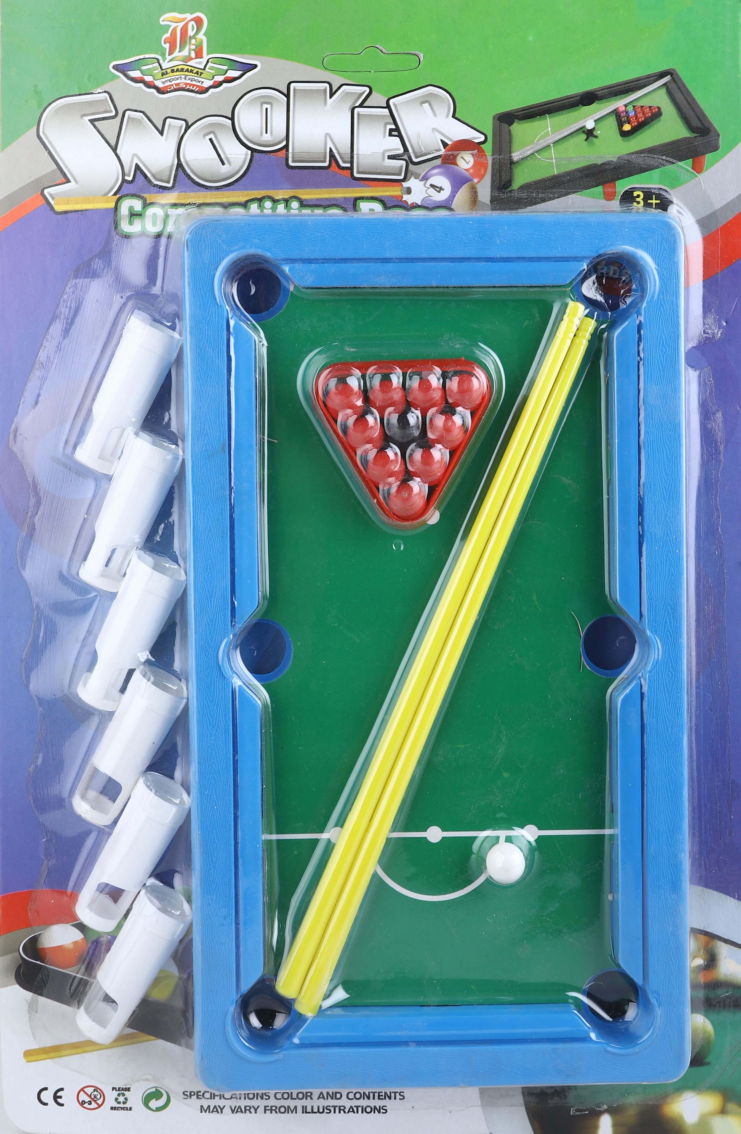 Small Plastic Billiards Game for Boys, 20 Pieces - Blue White