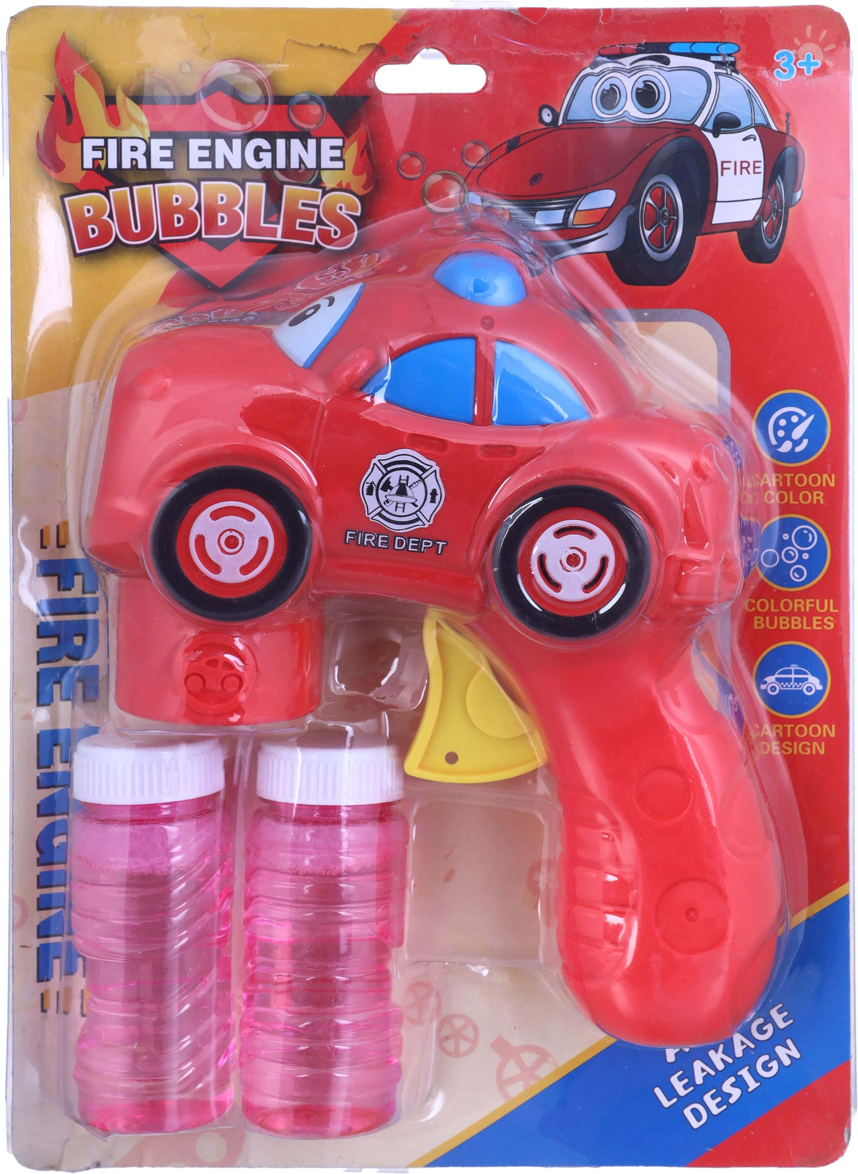 Plastic Bubble Gun Toy for Children, Includes 2 Bubble Solutions - Red