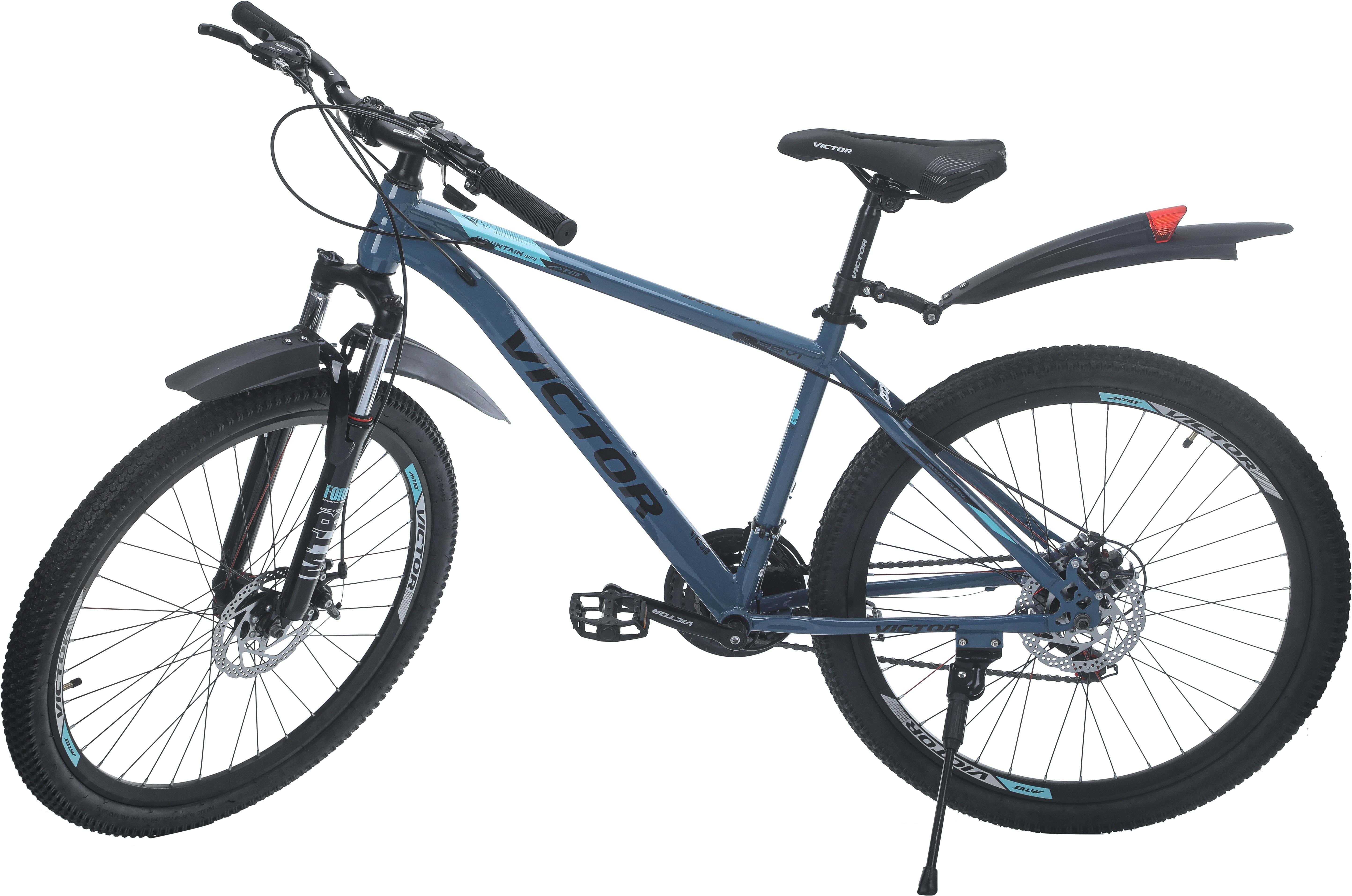 Victor (V1) Iron Frame Bicycle, Size 26, Gears, Shock Absorbers - Petrol