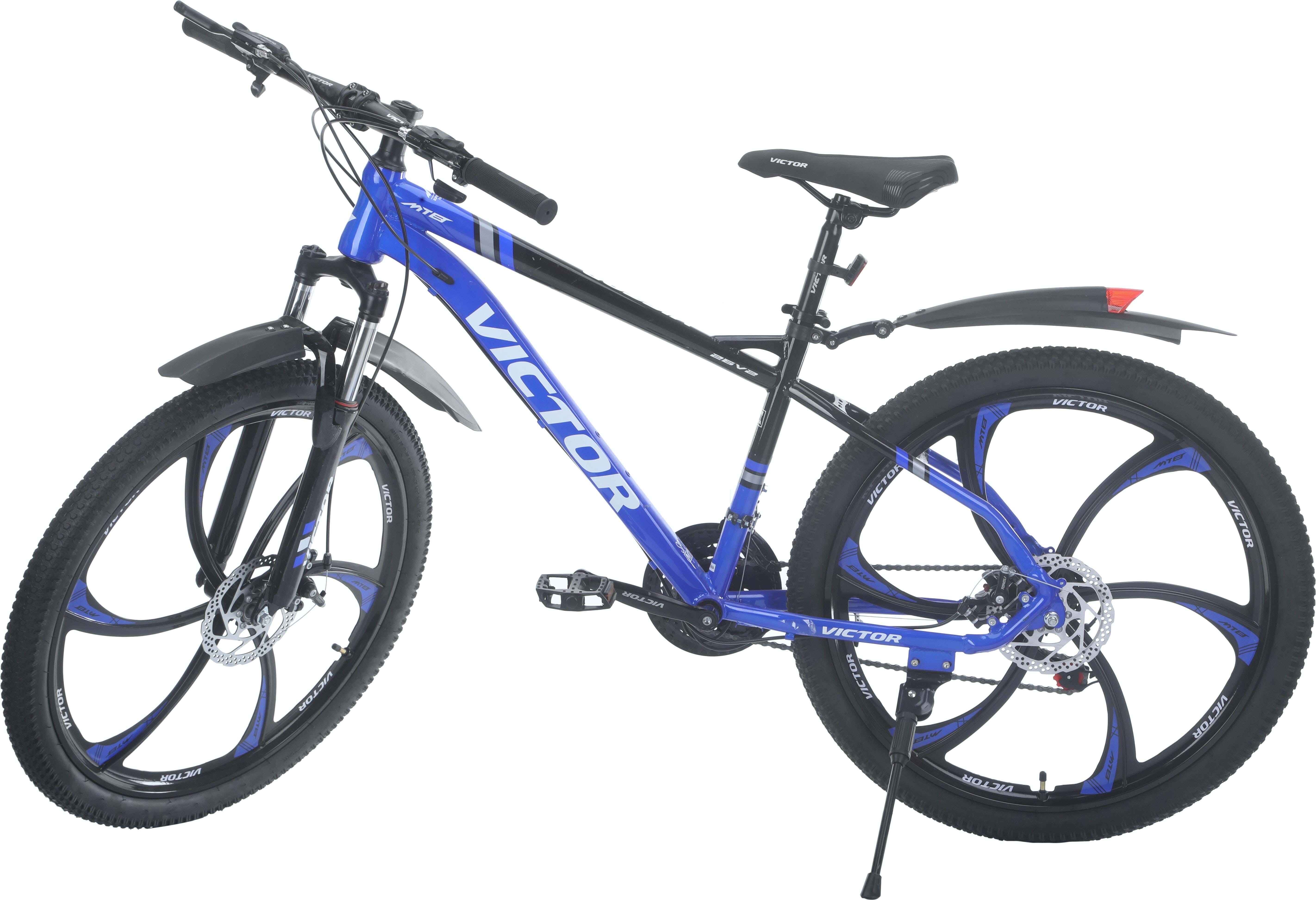 Victor (V2) Iron Frame Bicycle, Size 26, Gears, Shock Absorbers - Blue